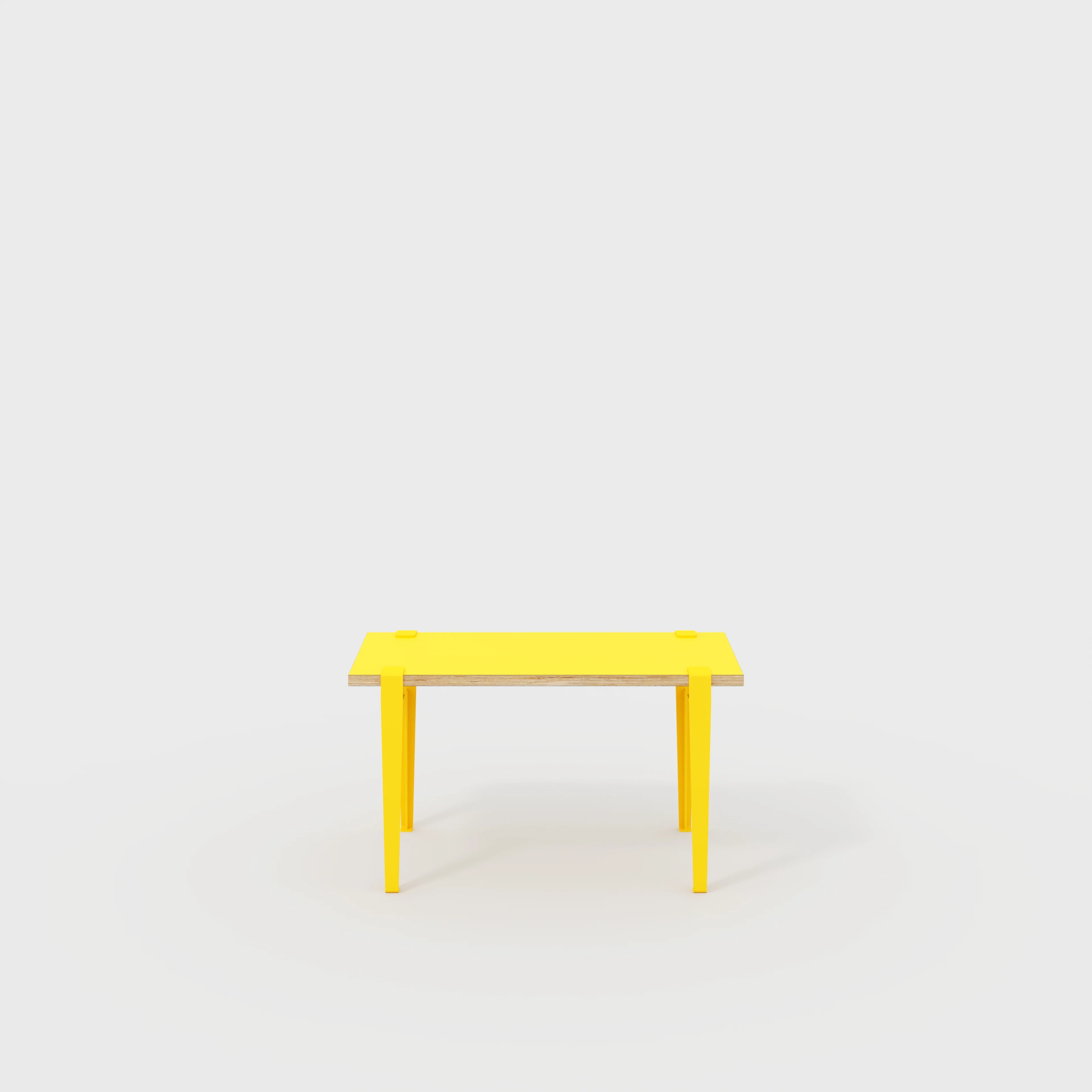Plywood Kids Desk with Sun Yellow Tiptoe Legs - Formica Chrome Yellow - 800(w) x 400(d) x 500(h)