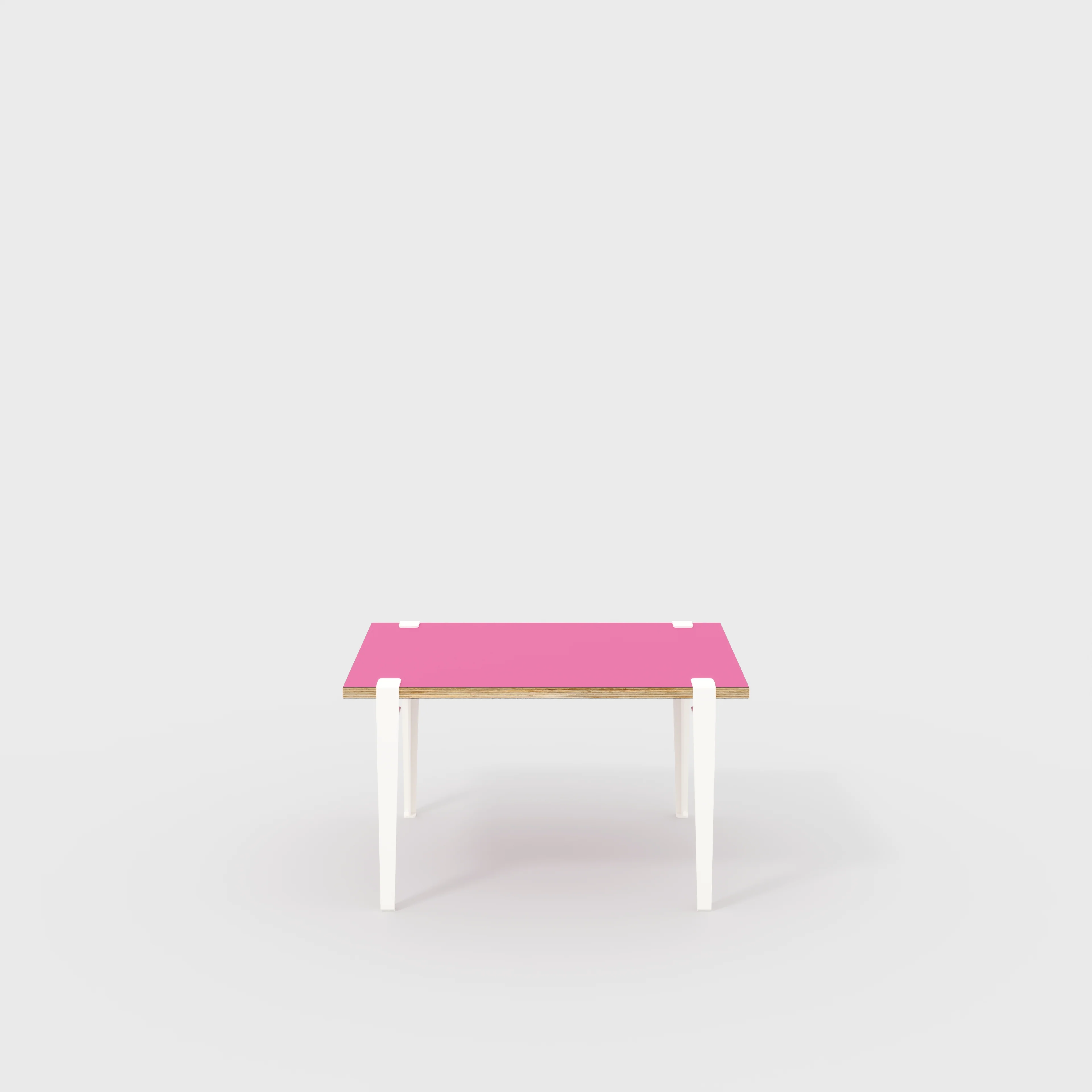 Plywood Kids Table with Cloud White Tiptoe Legs - Formica Juicy Pink - 800(w) x 600(d) x 500(h)