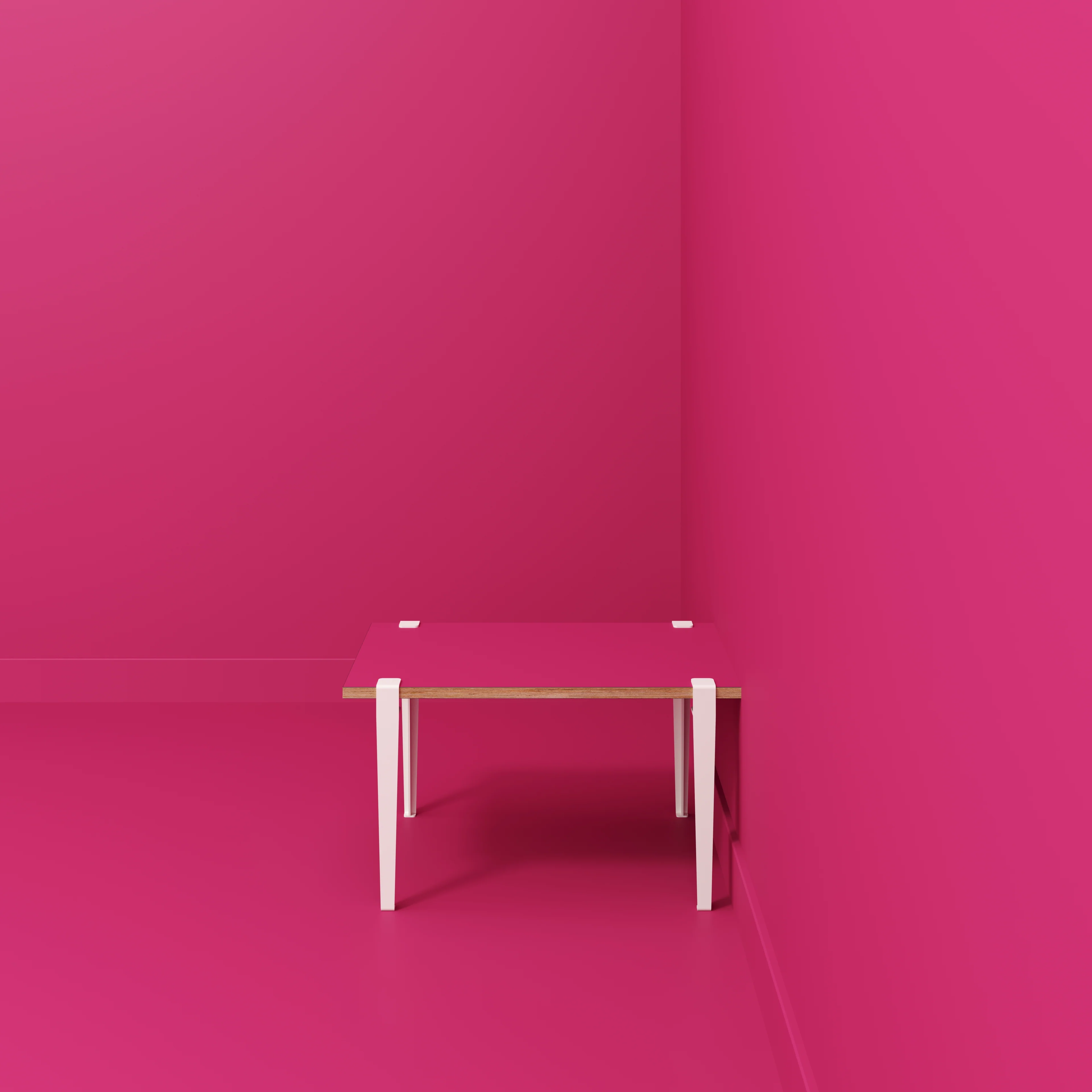 Plywood Kids Table with Cloud White Tiptoe Legs - Formica Juicy Pink - 800(w) x 600(d) x 500(h) - Image 2