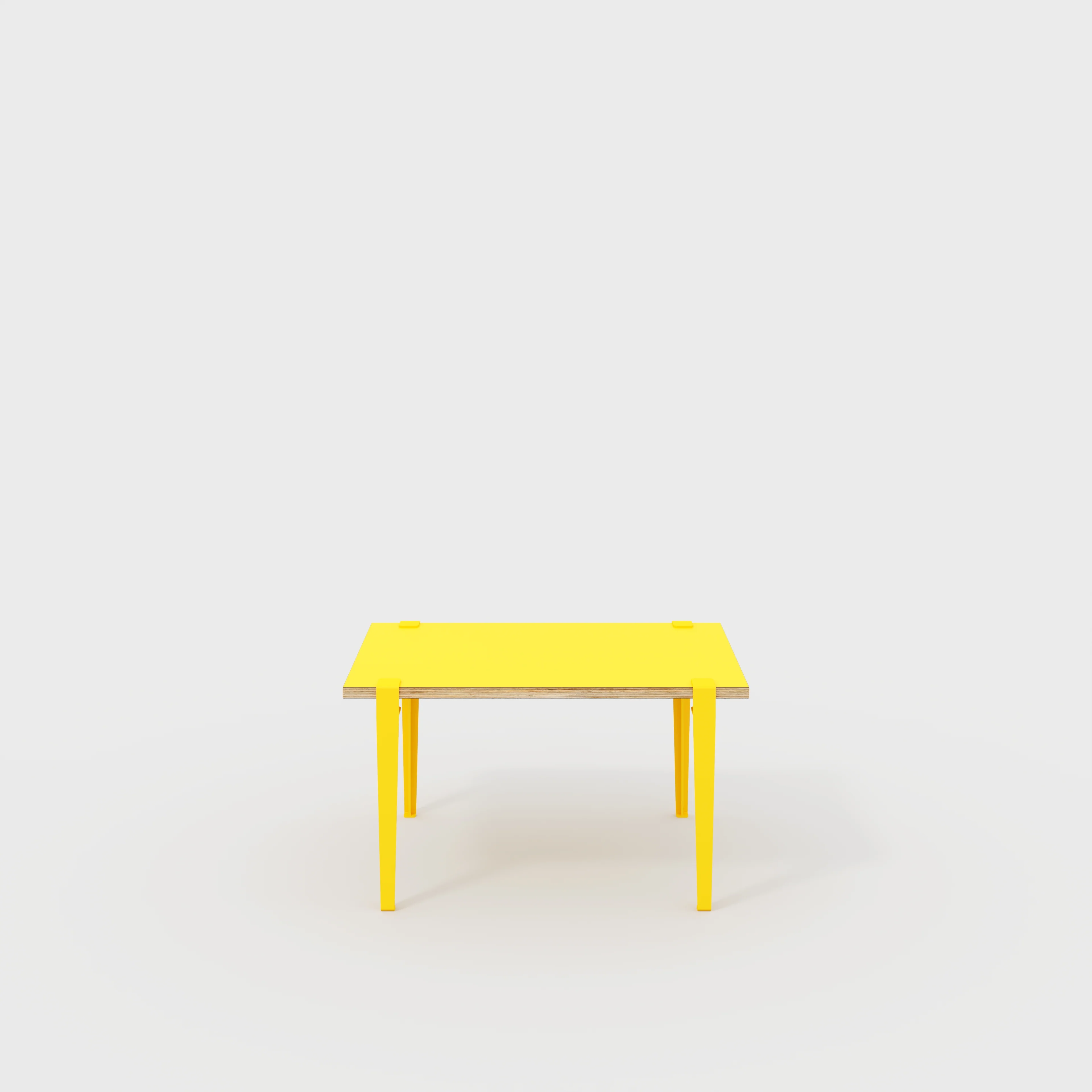 Plywood Kids Table with Sun Yellow Tiptoe Legs - Formica Chrome Yellow - 800(w) x 600(d) x 500(h)