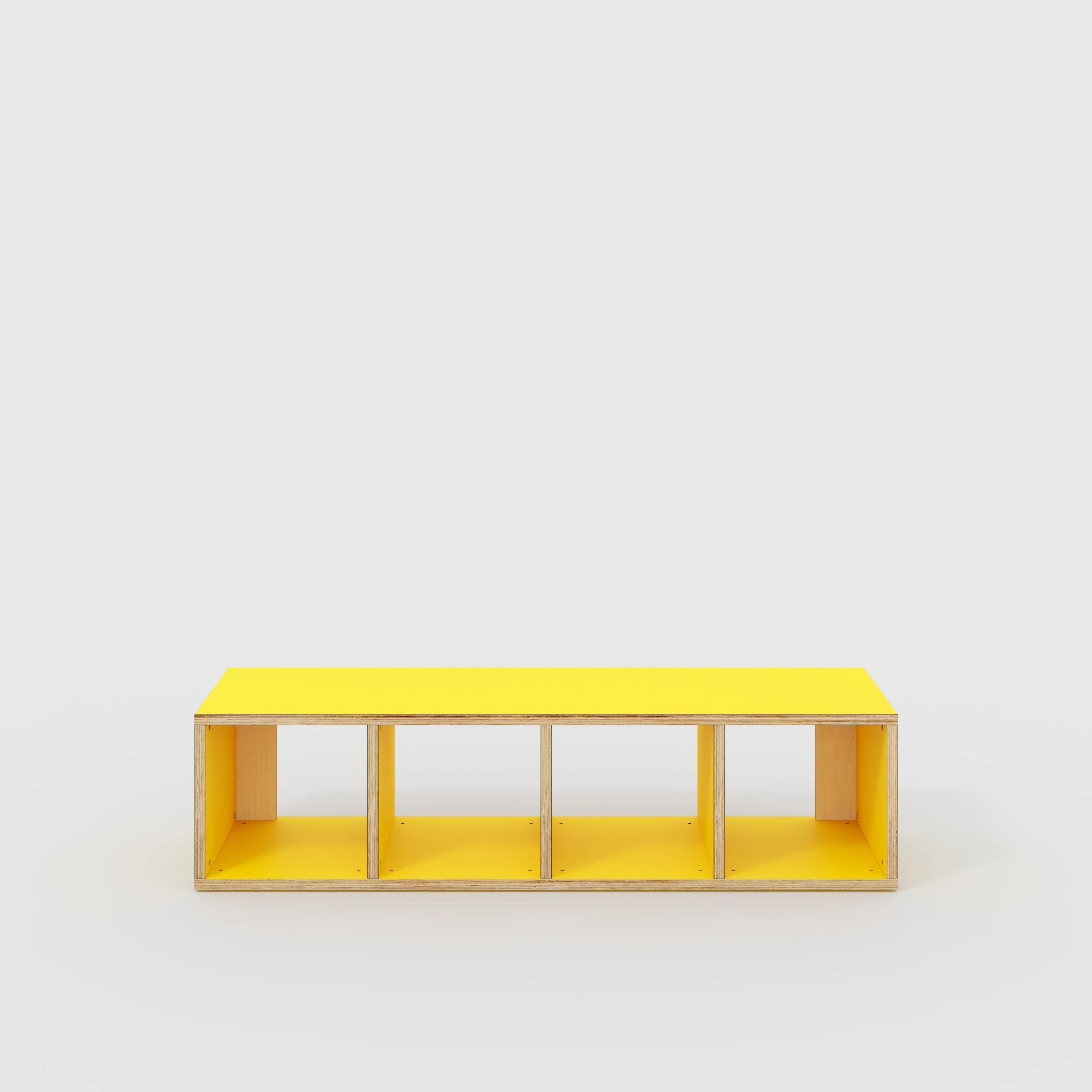 Plywood Open Shelves - Formica Chrome Yellow - 1600(w) x 400(d) x 400(h)