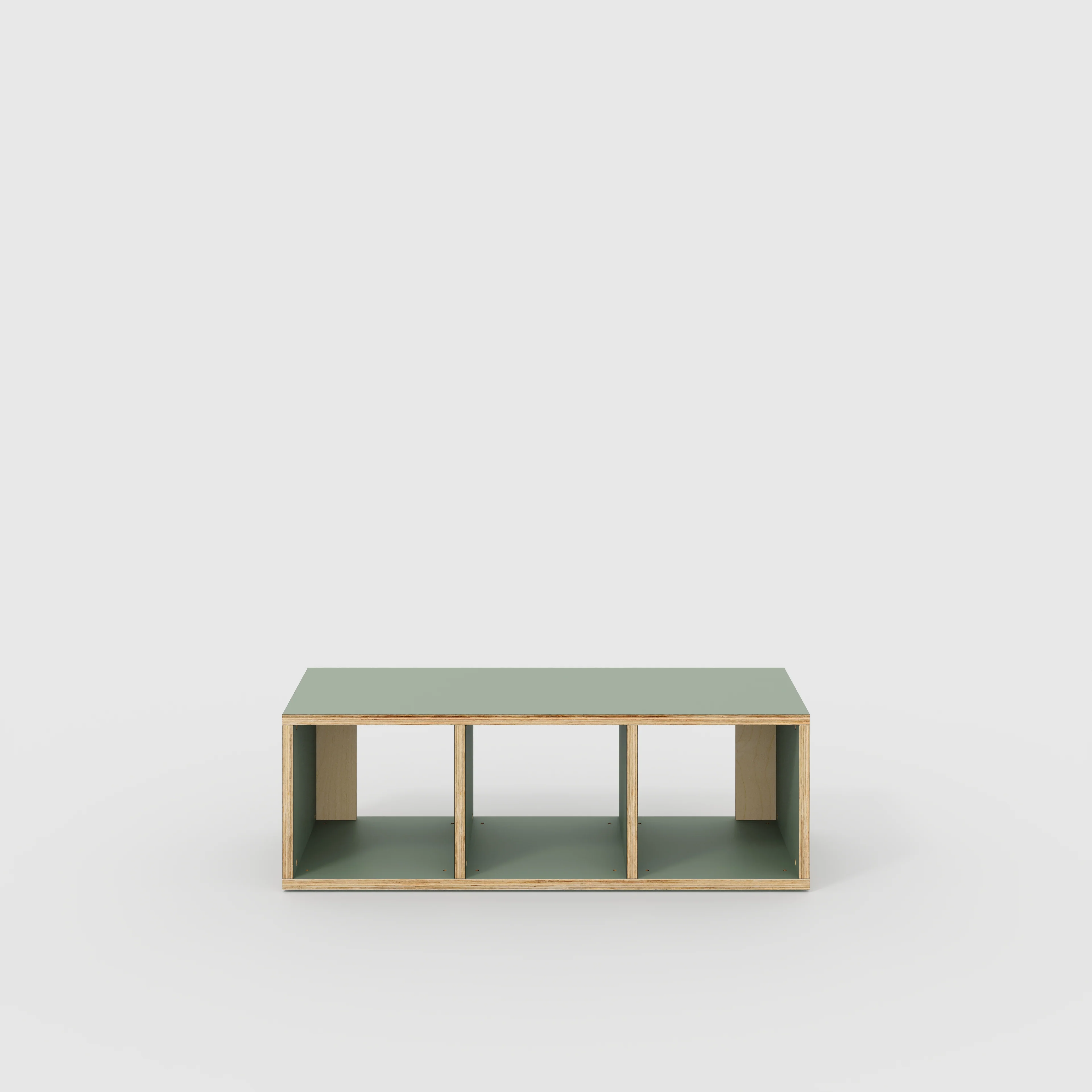 Plywood Open Shelves - Formica Green Slate - 1200(w) x 400(d) x 400(h)