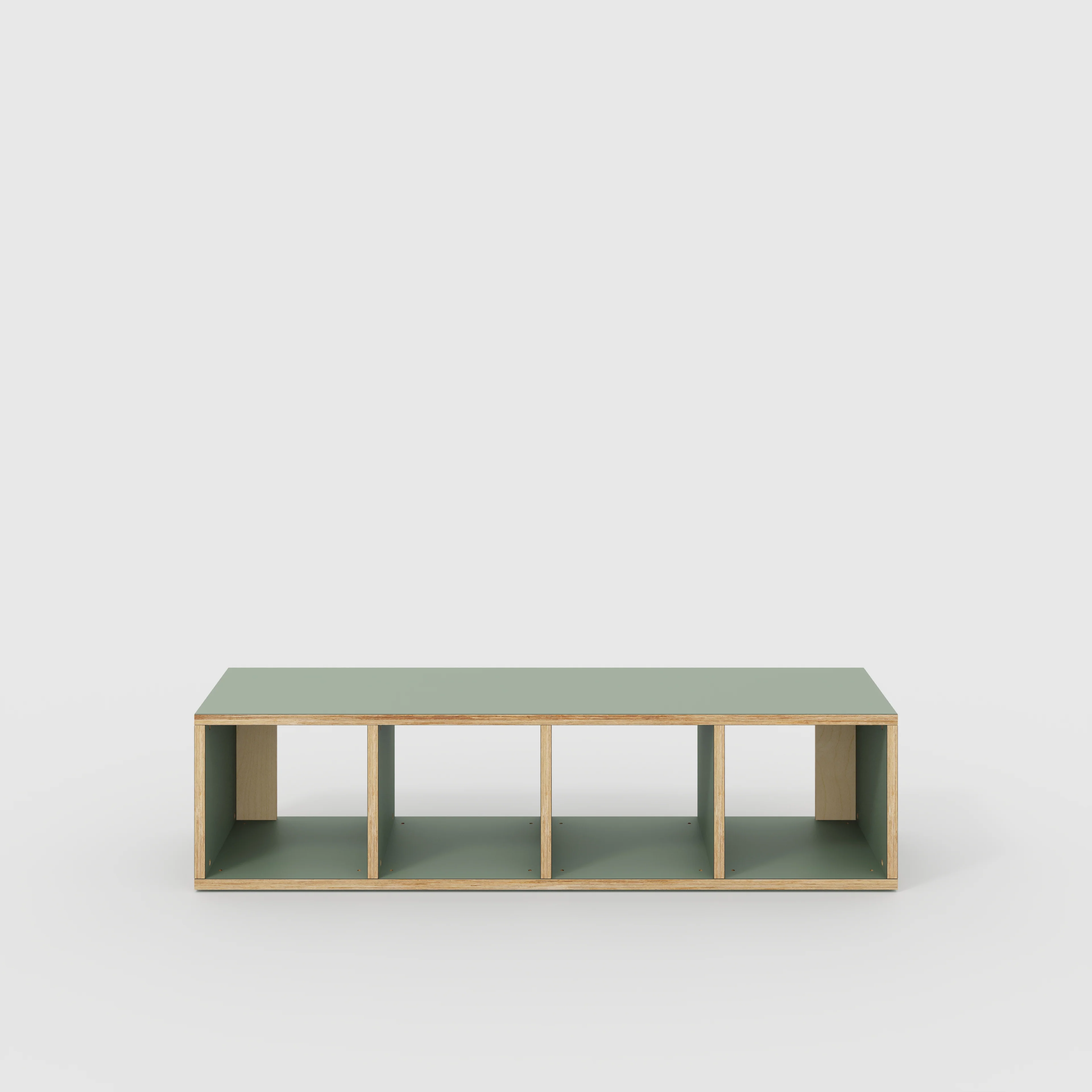 Plywood Open Shelves - Formica Green Slate - 1600(w) x 400(d) x 400(h)