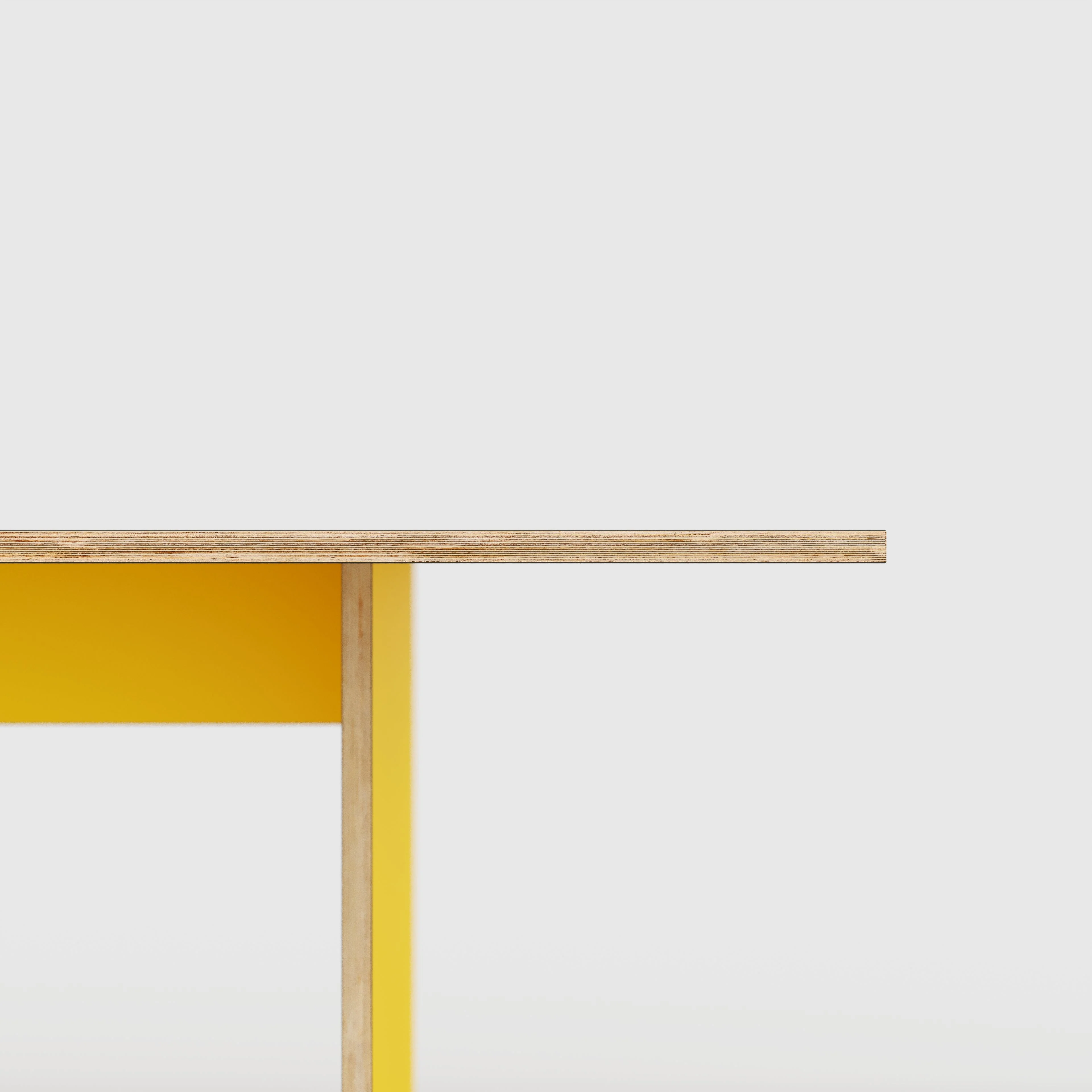 Plywood Platform Table - Formica Chrome Yellow - 4000(w) x 1000(d) x 750(h) - Image 4