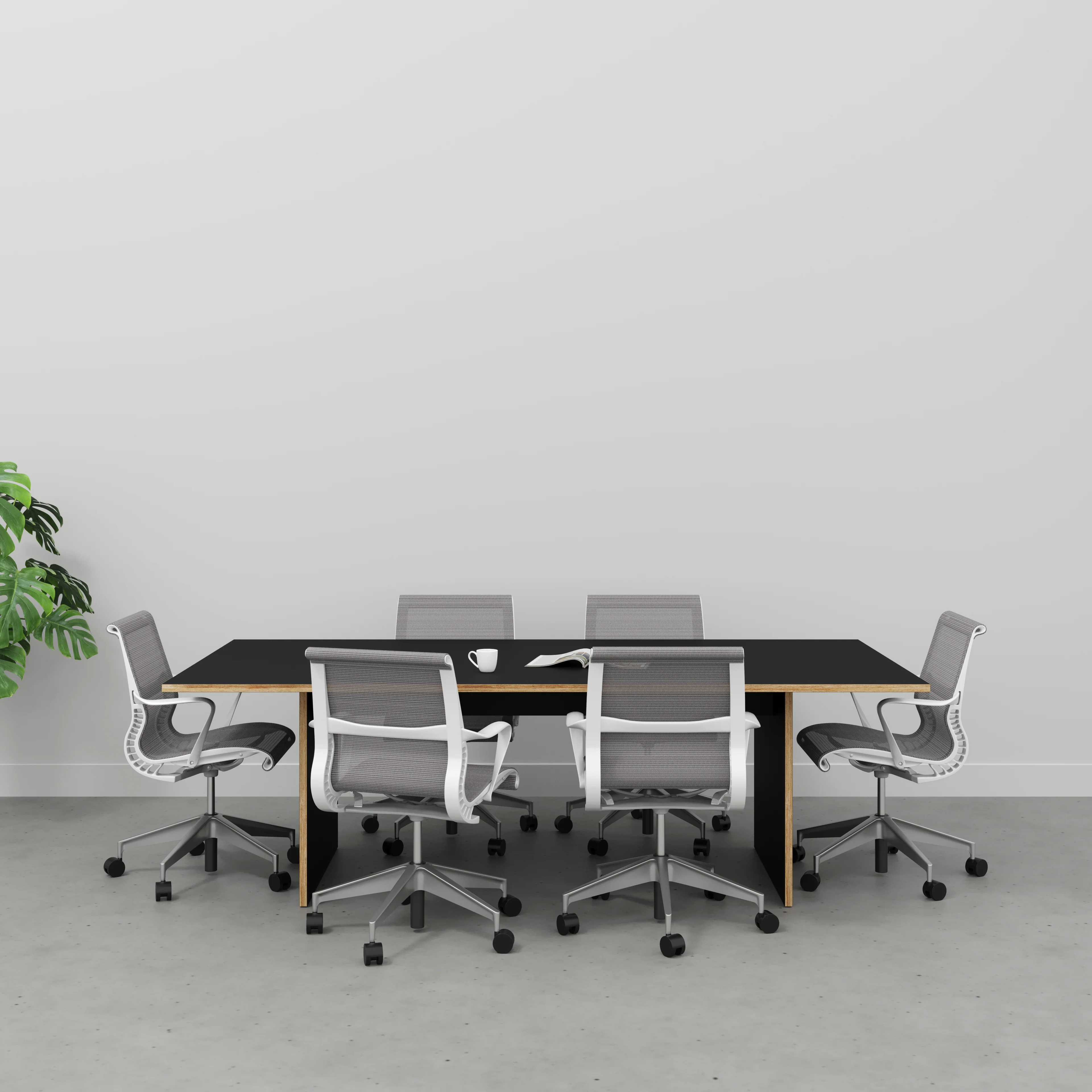 Plywood Platform Table - Formica Diamond Black - 2400(w) x 1200(d) x 750(h) - Image 2