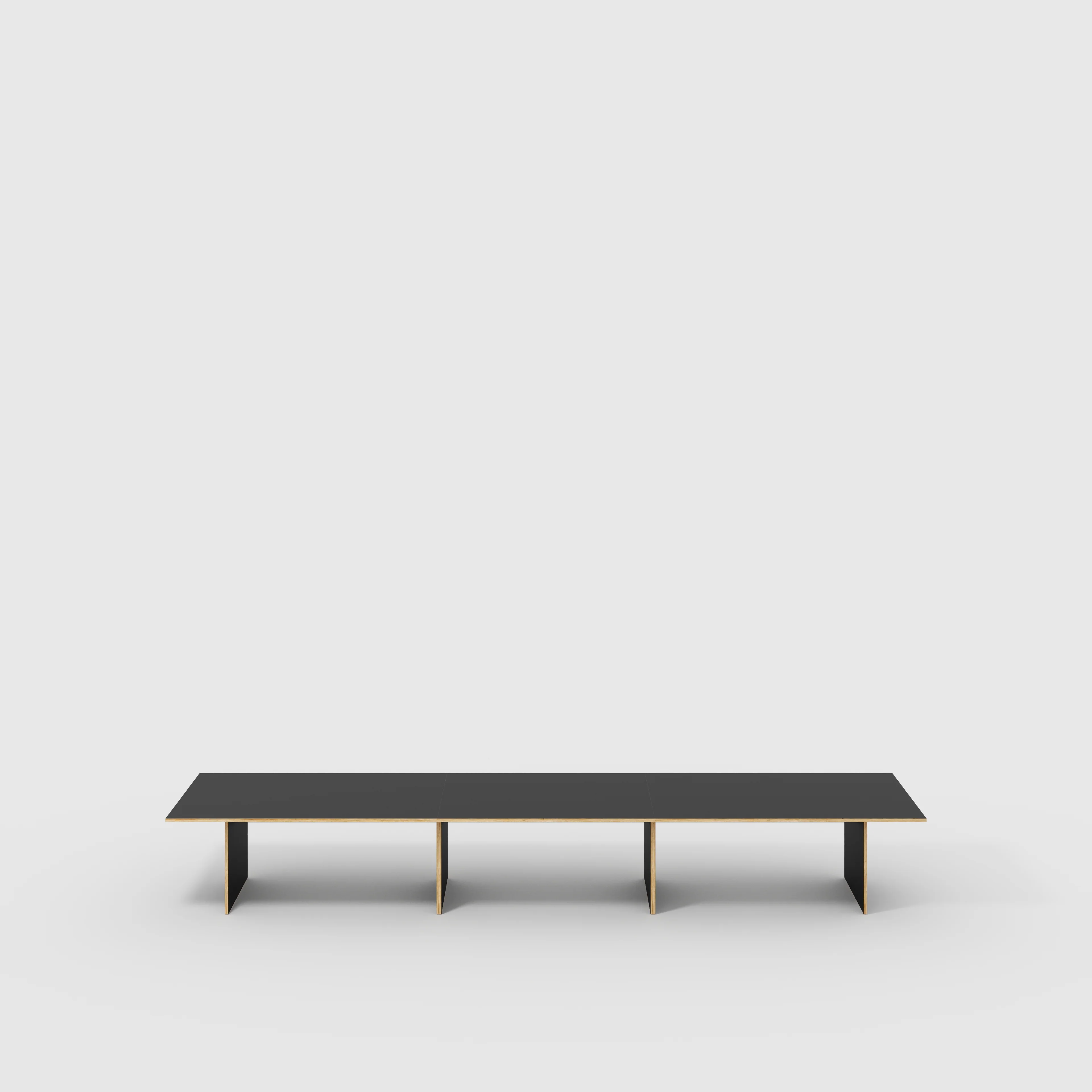 Plywood Platform Table - Formica Diamond Black - 5600(w) x 1000(d) x 750(h)