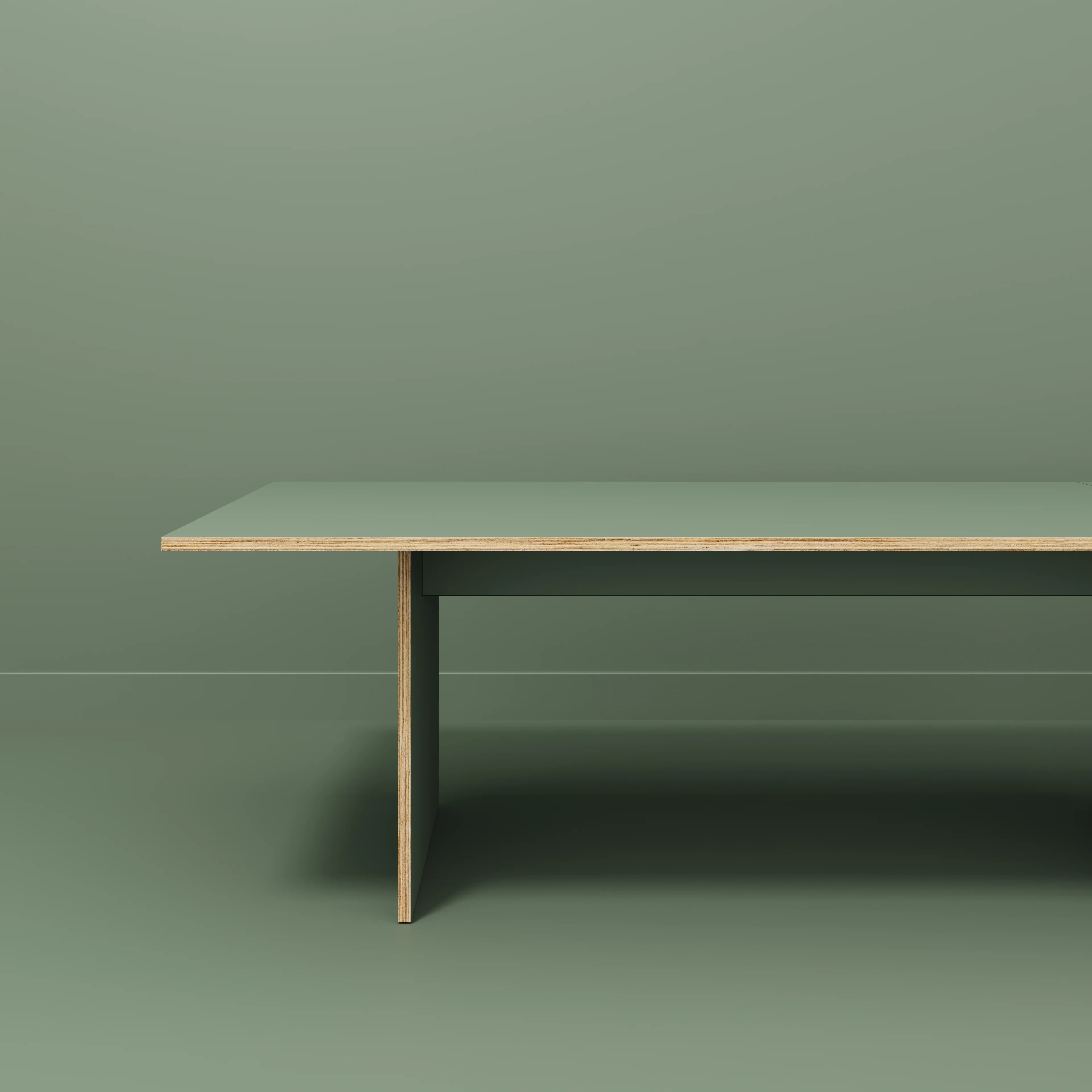 Plywood Platform Table - Formica Green Slate - 4000(w) x 1000(d) x 750(h) - Image 2