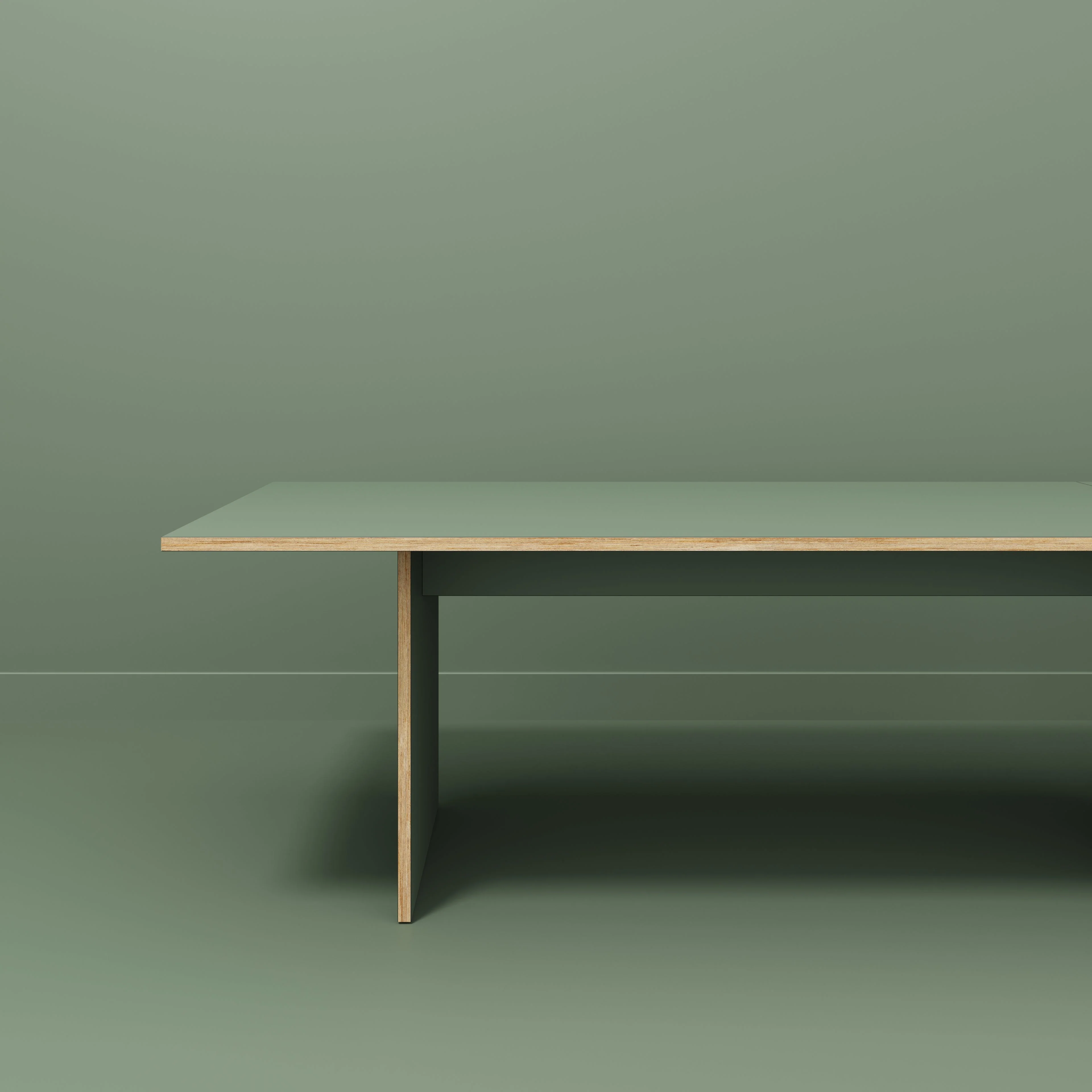 Plywood Platform Table - Formica Green Slate - 5600(w) x 1000(d) x 750(h) - Image 2