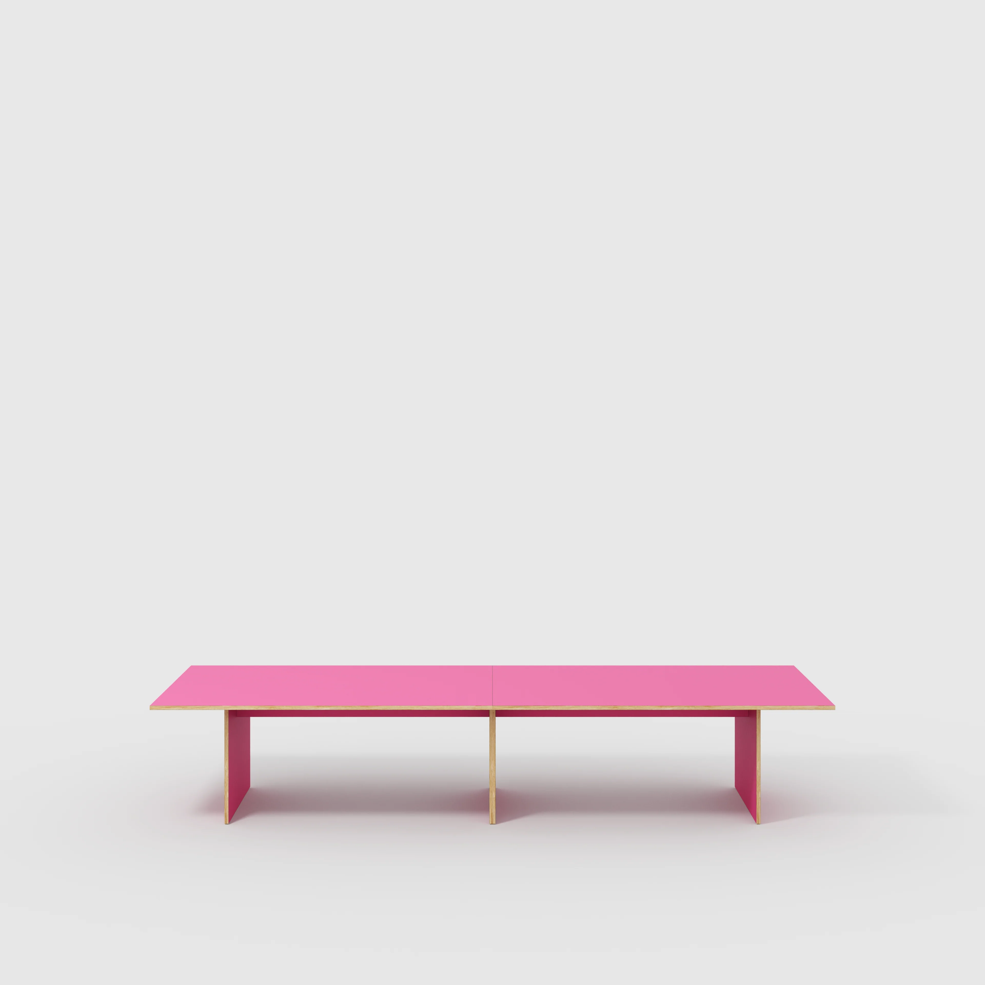 Plywood Platform Table - Formica Juicy Pink - 4000(w) x 1000(d) x 750(h)