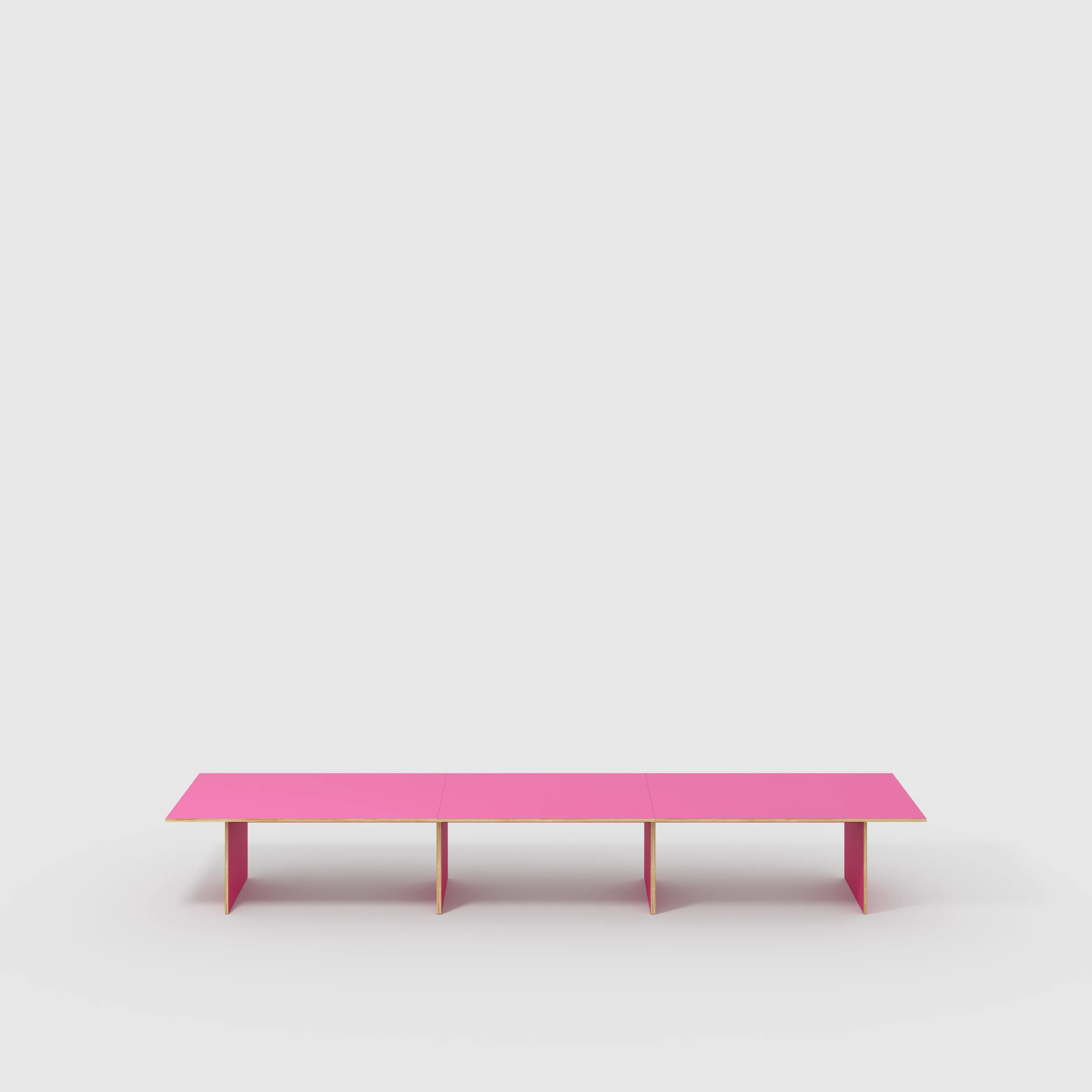 Plywood Platform Table - Formica Juicy Pink - 5600(w) x 1000(d) x 750(h)