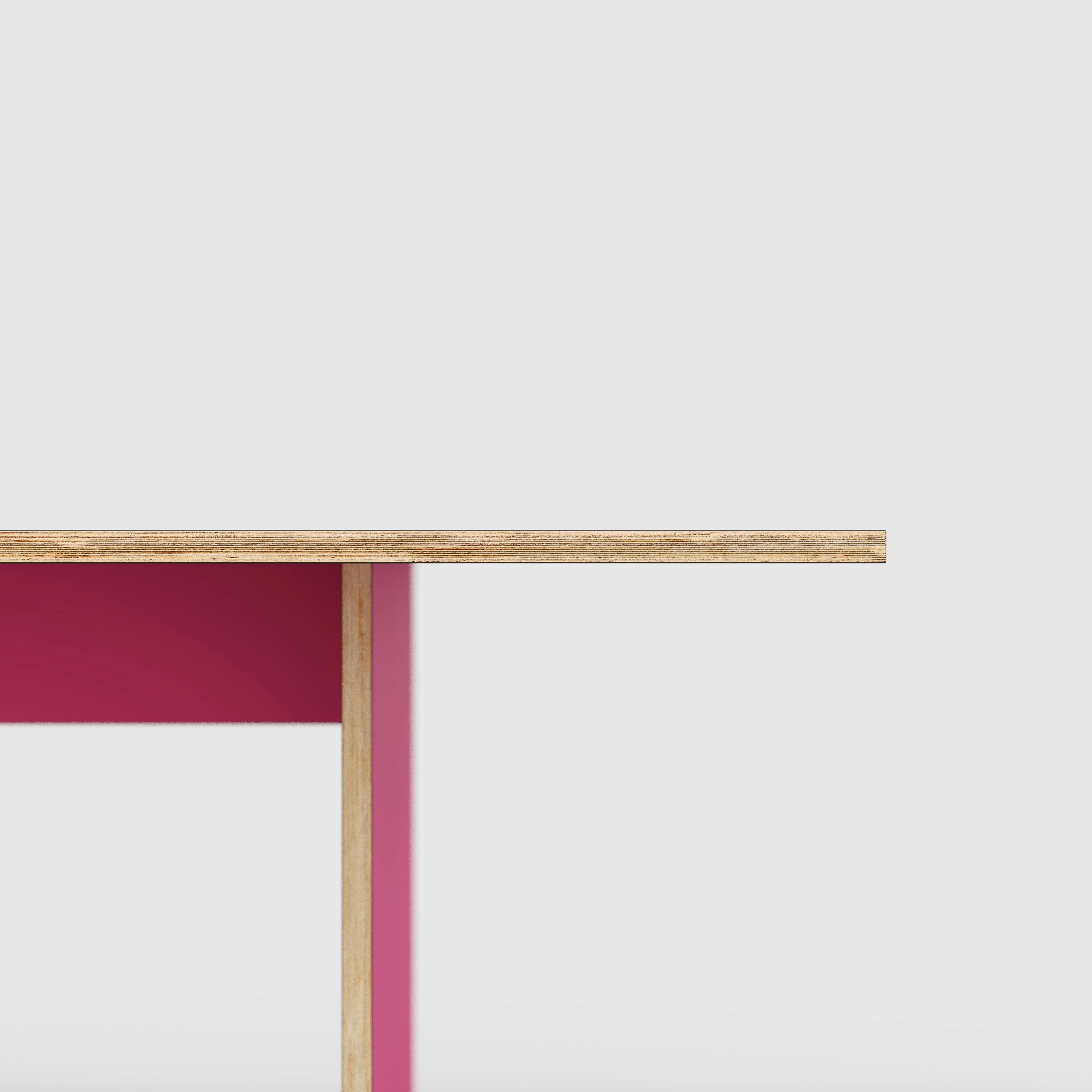 Plywood Platform Table - Formica Juicy Pink - 5600(w) x 1000(d) x 750(h) - Image 4