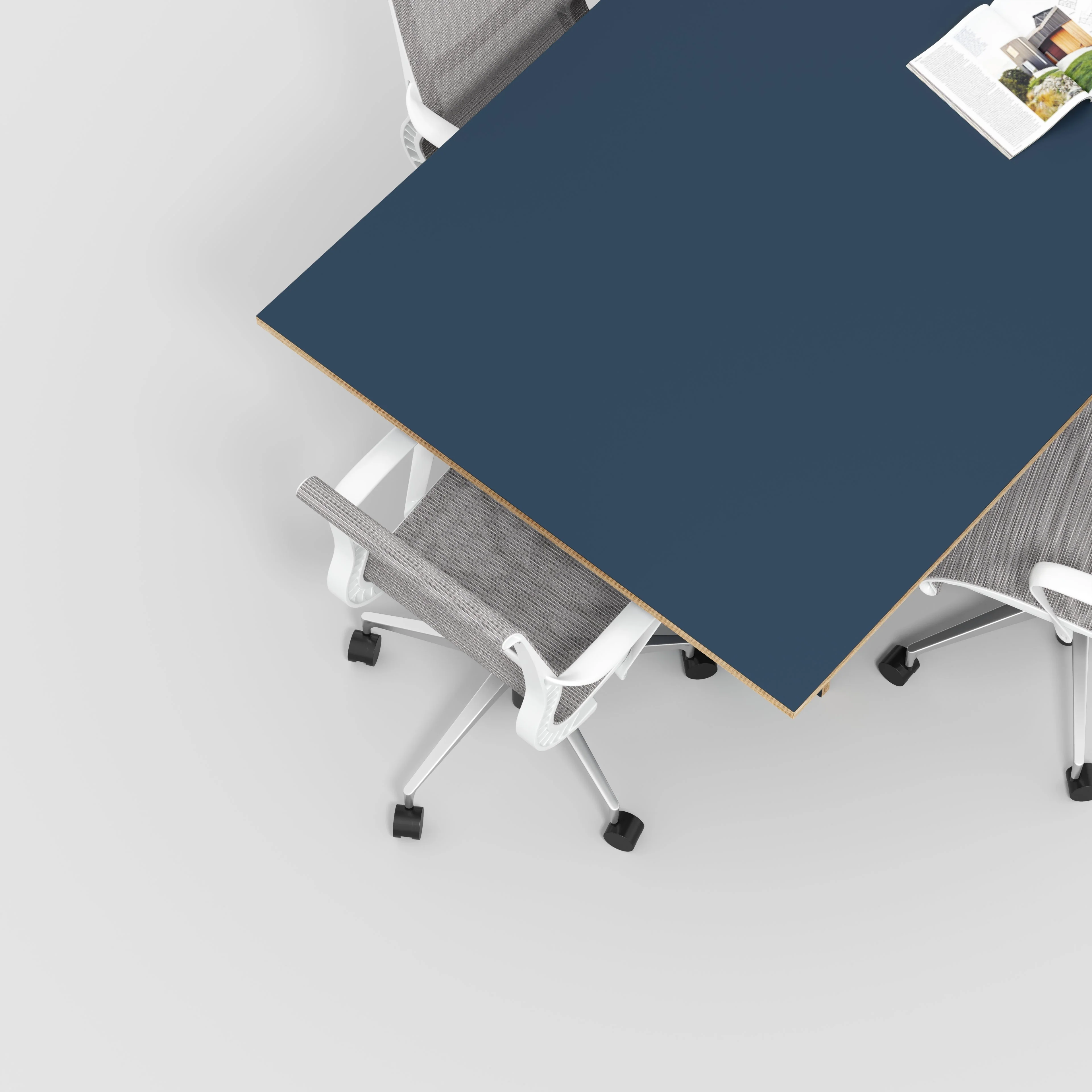 Plywood Platform Table - Formica Night Sea Blue- 5600(w) x 1000(d) x 750(h) - Image 3