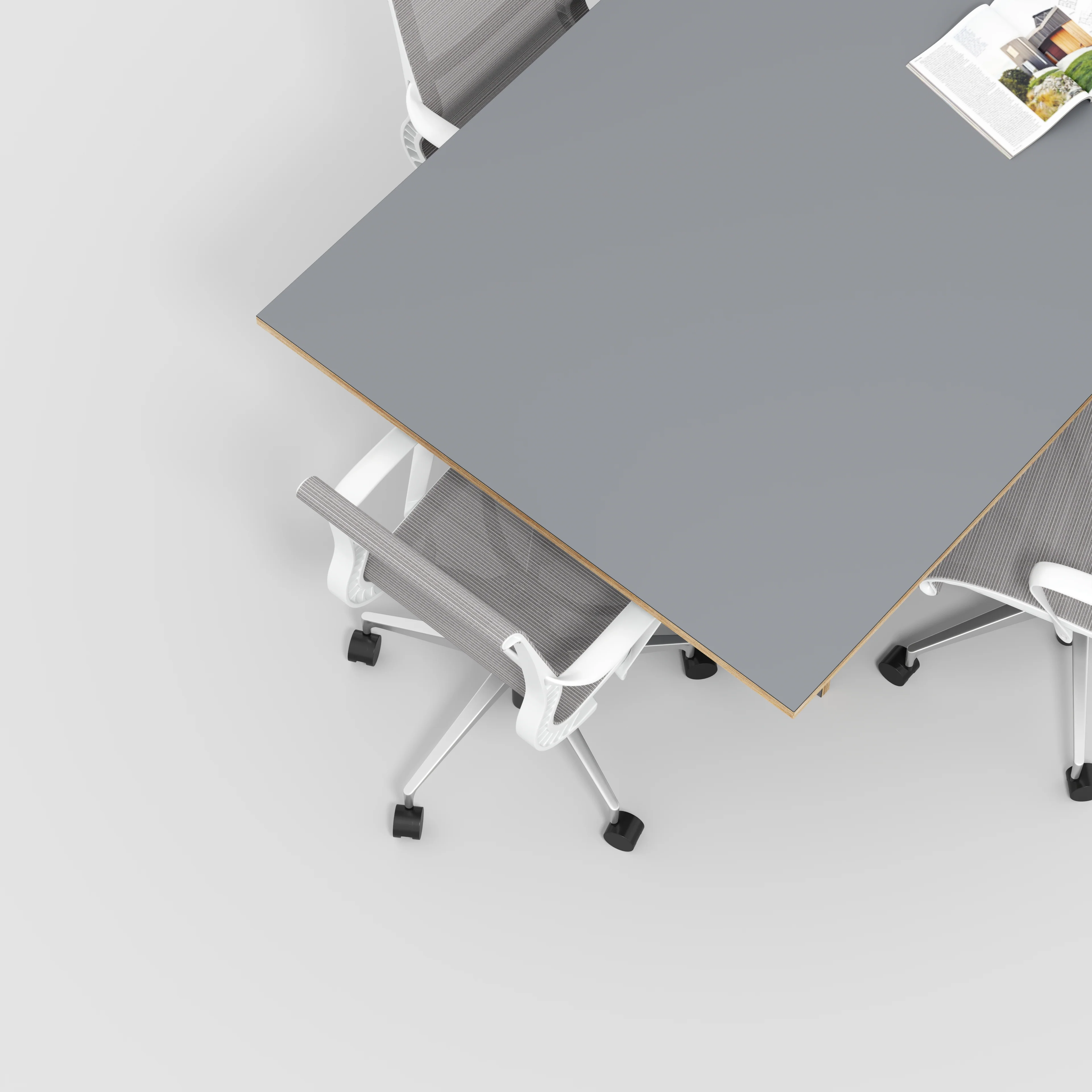 Plywood Platform Table - Formica Tornado Grey - 2400(w) x 1200(d) x 750(h) - Image 3