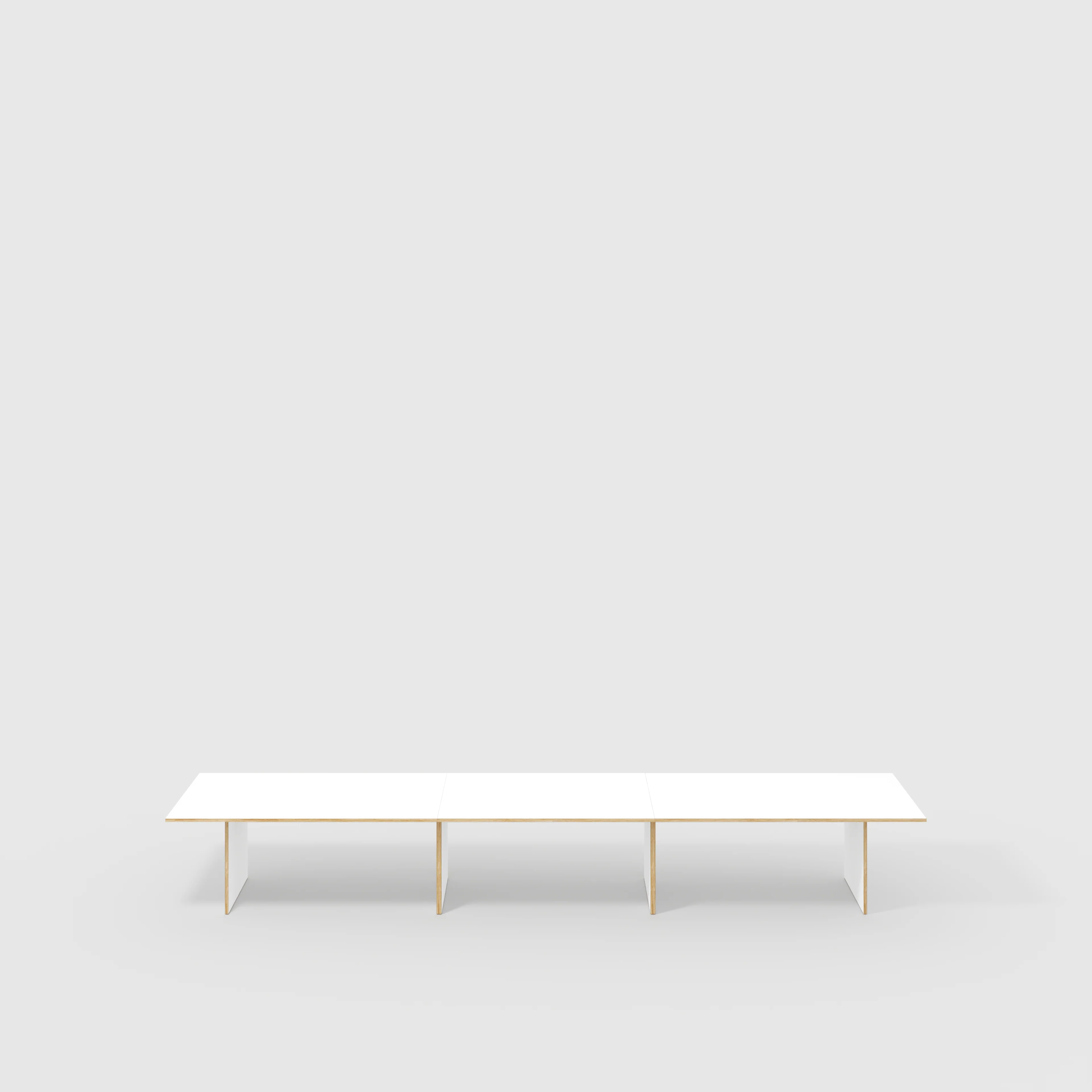 Plywood Platform Table - Formica White - 5600(w) x 1000(d) x 750(h)