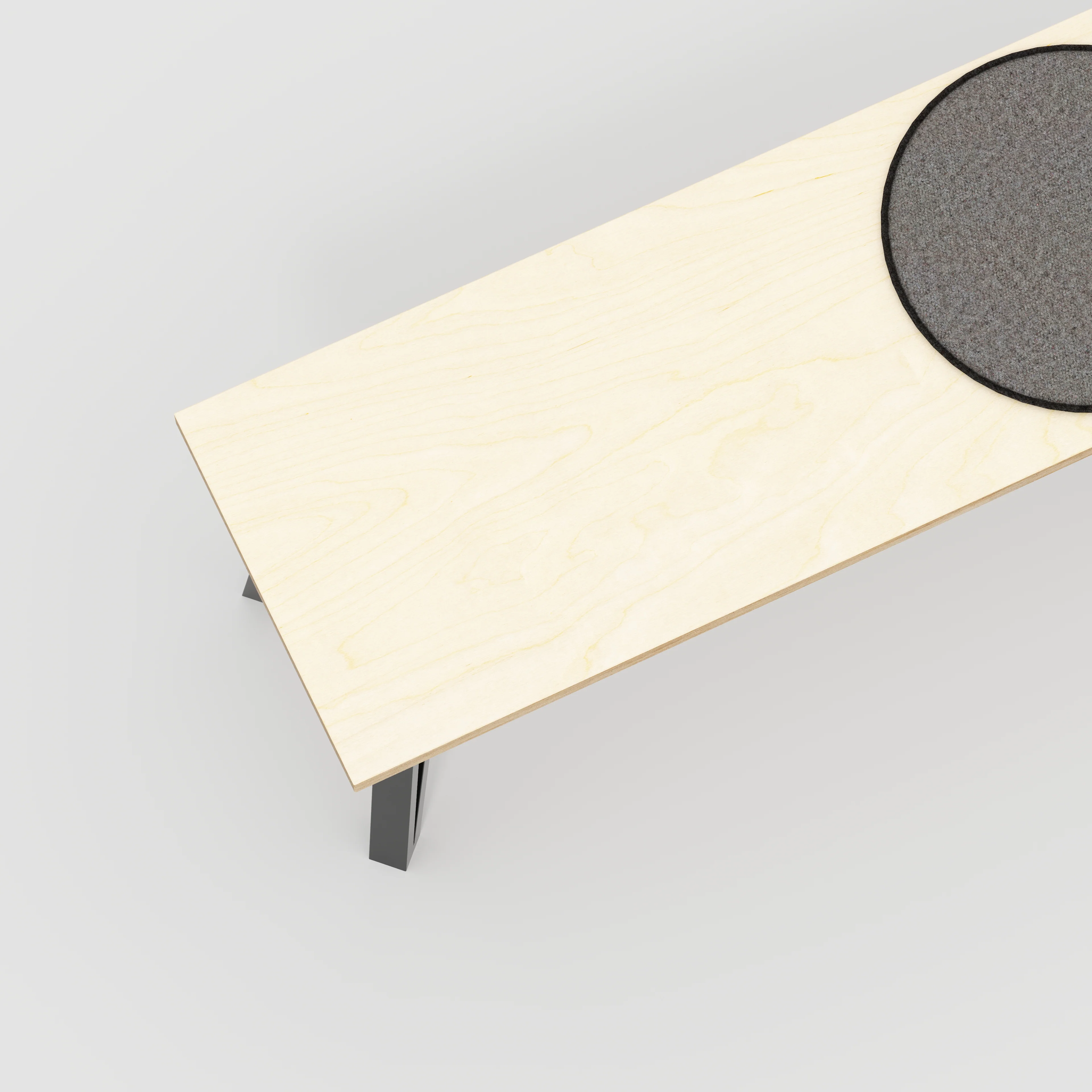 Plywood Bench Seat with Black Box Hairpin Legs - Plywood Birch - 1200(w) x 400(d) x 450(h) - Image 3