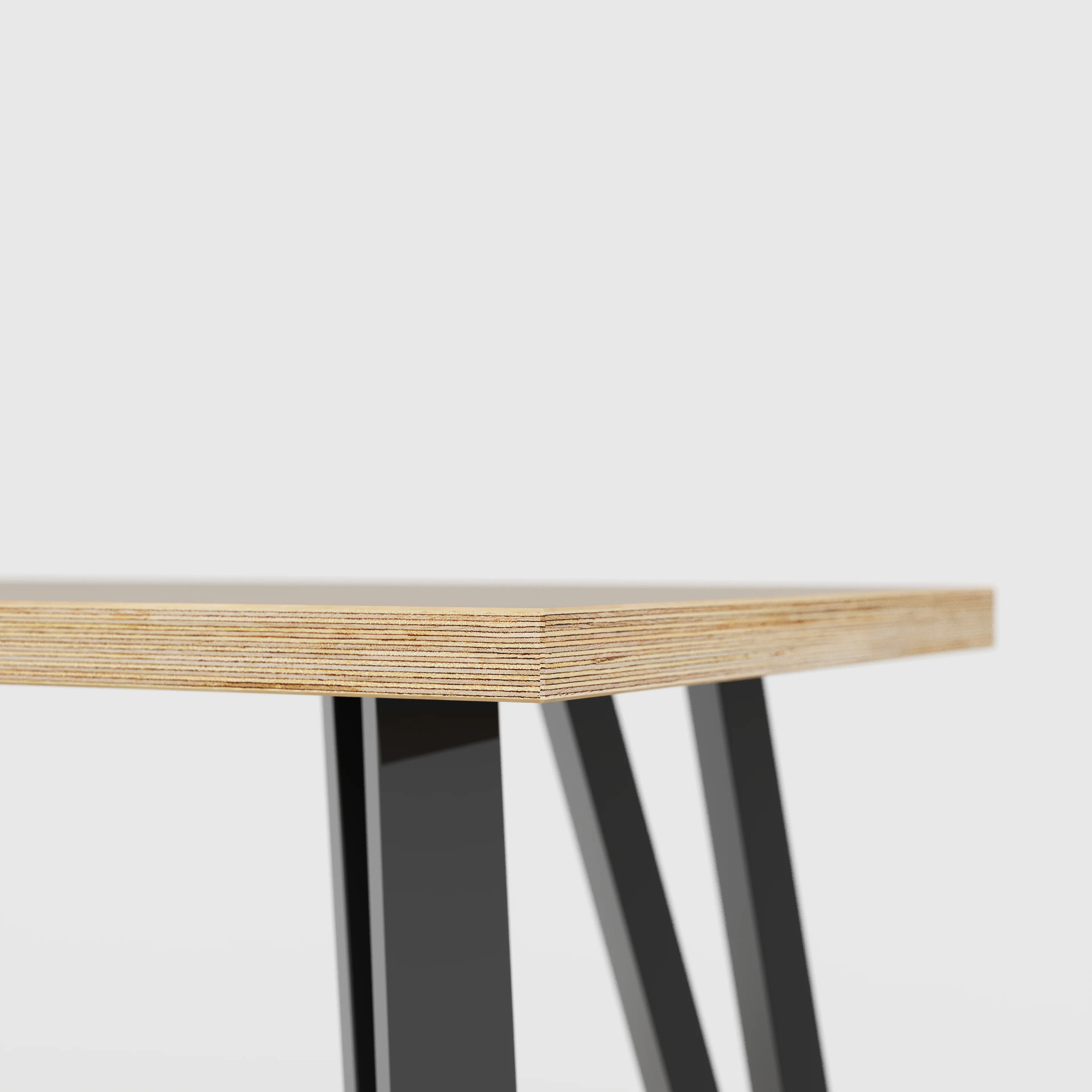 Plywood Bench Seat with Black Box Hairpin Legs - Plywood Oak - 1200(w) x 400(d) x 450(h) - Image 4