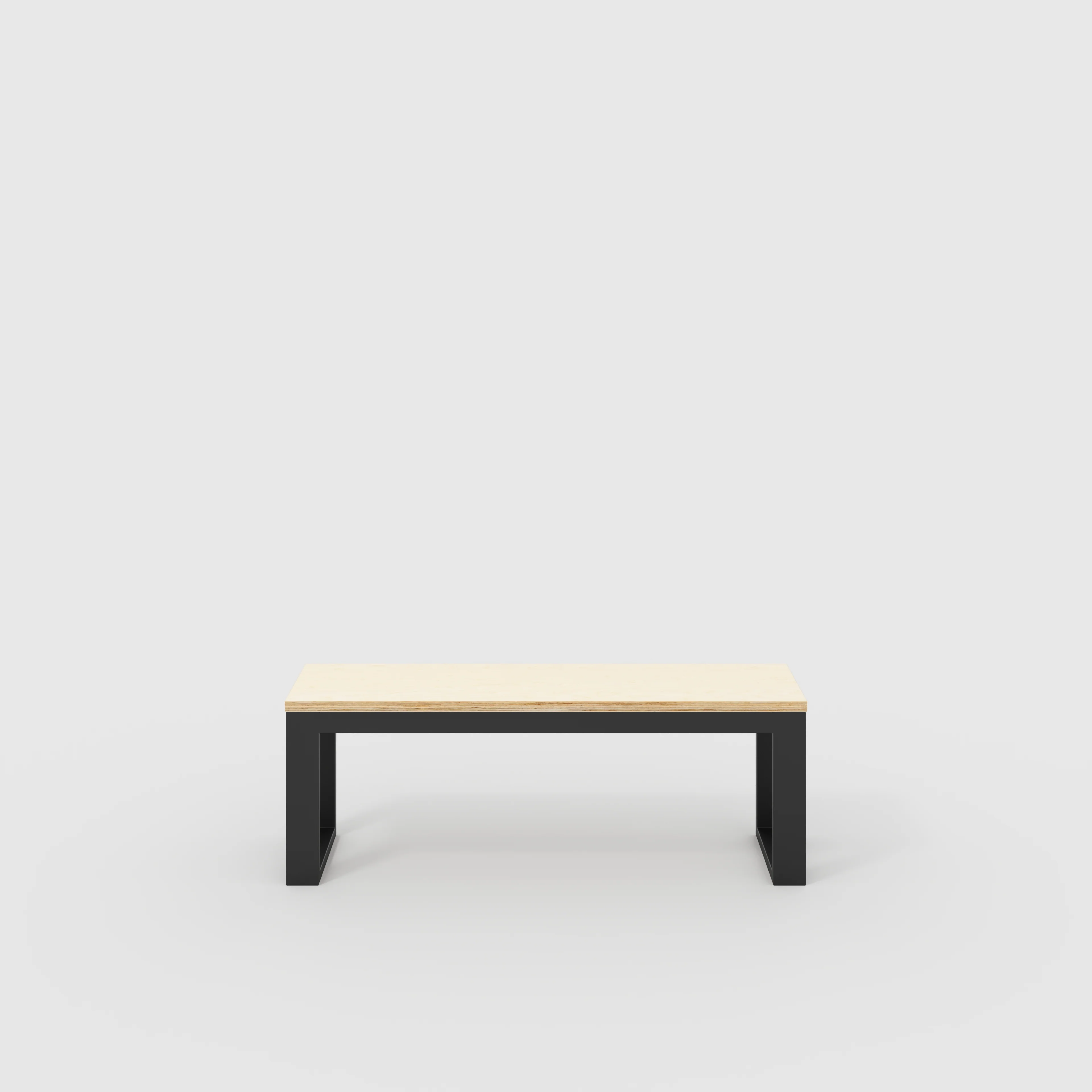 Plywood Bench Seat with Black Industrial Frame - Plywood Birch - 1200(w) x 325(d)