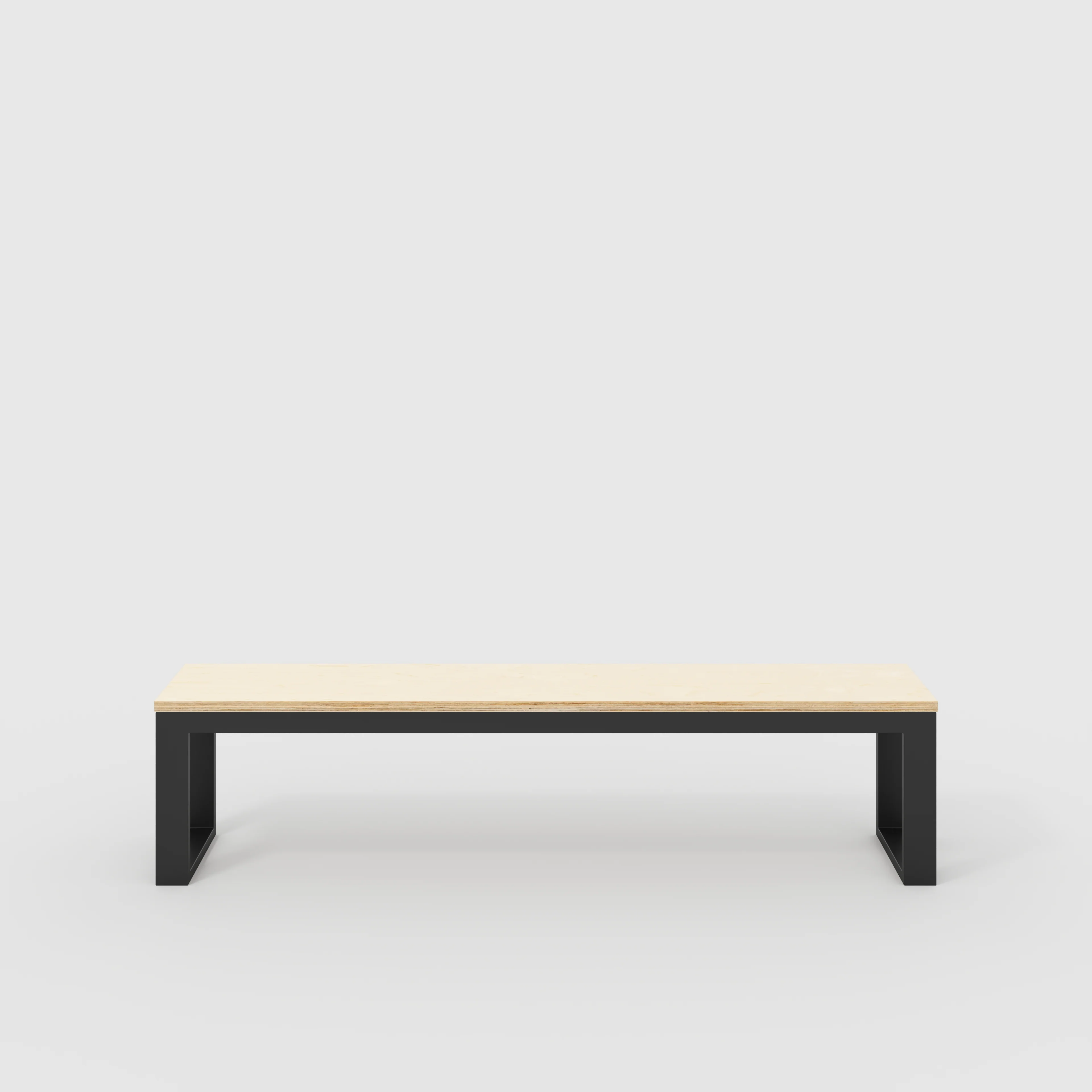 Plywood Bench Seat with Black Industrial Frame - Plywood Birch - 1800(w) x 325(d)