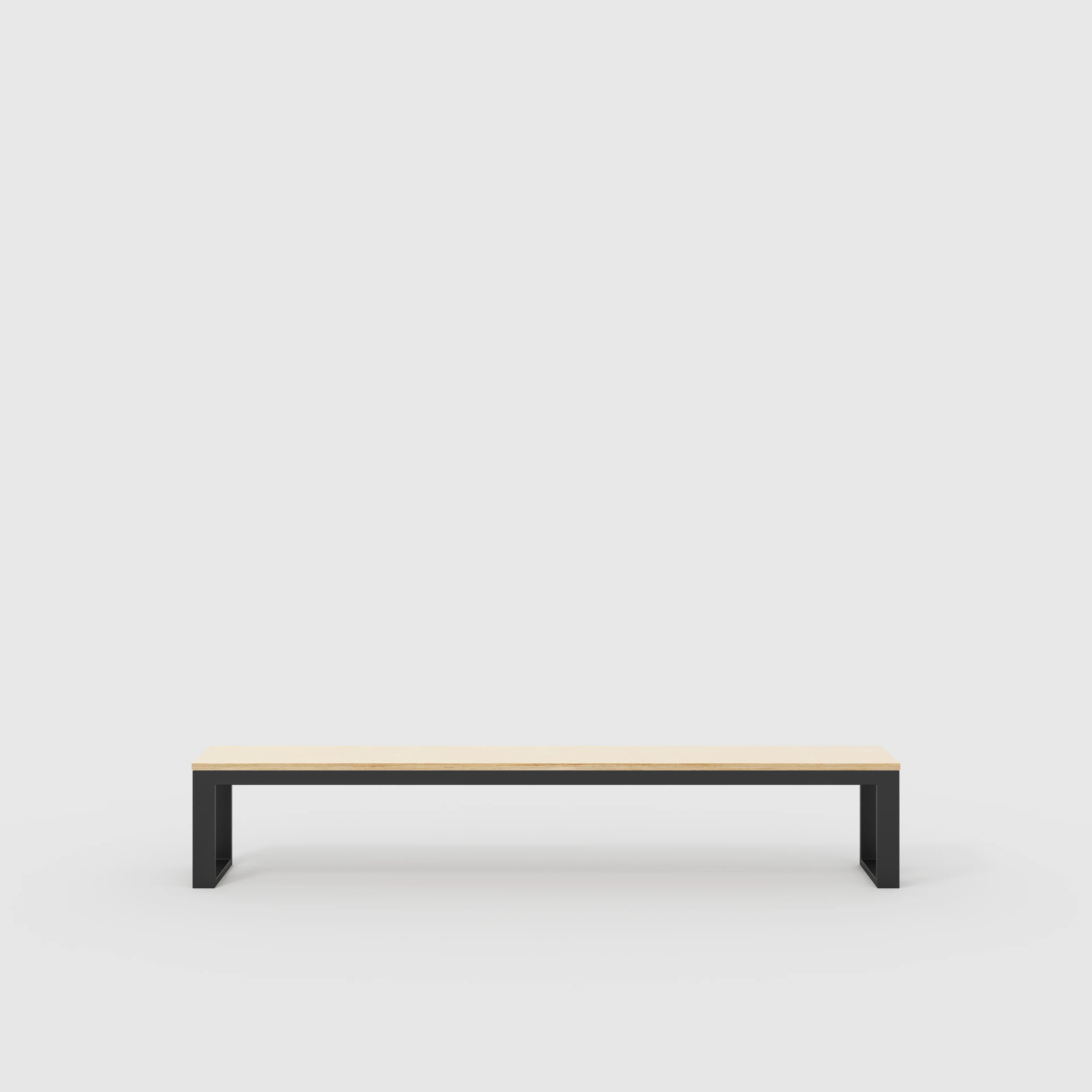 Plywood Bench Seat with Black Industrial Frame - Plywood Birch - 2400(w) x 325(d)