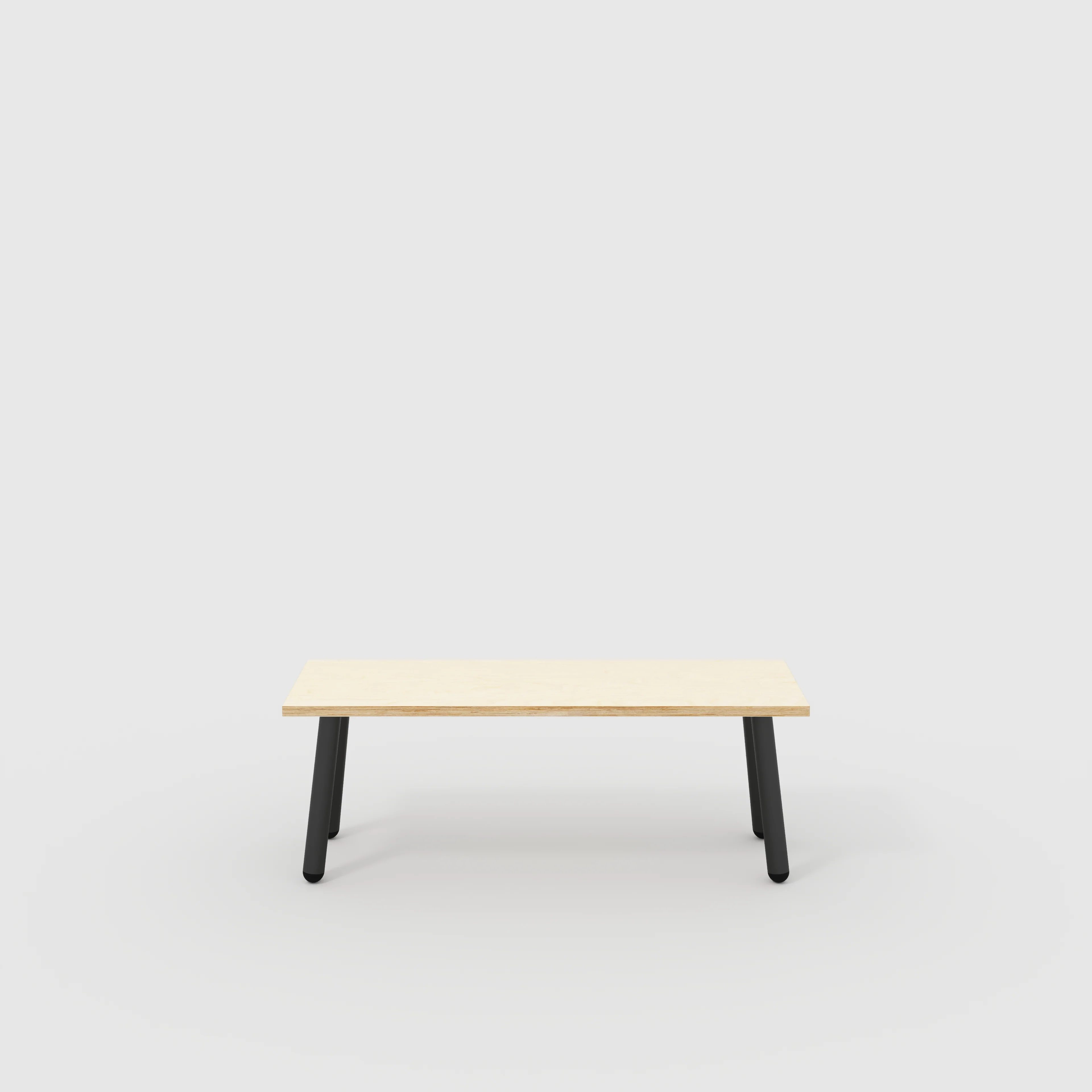 Plywood Bench Seat with Black Round Single Pin Legs - Plywood Birch - 1200(w) x 400(d)