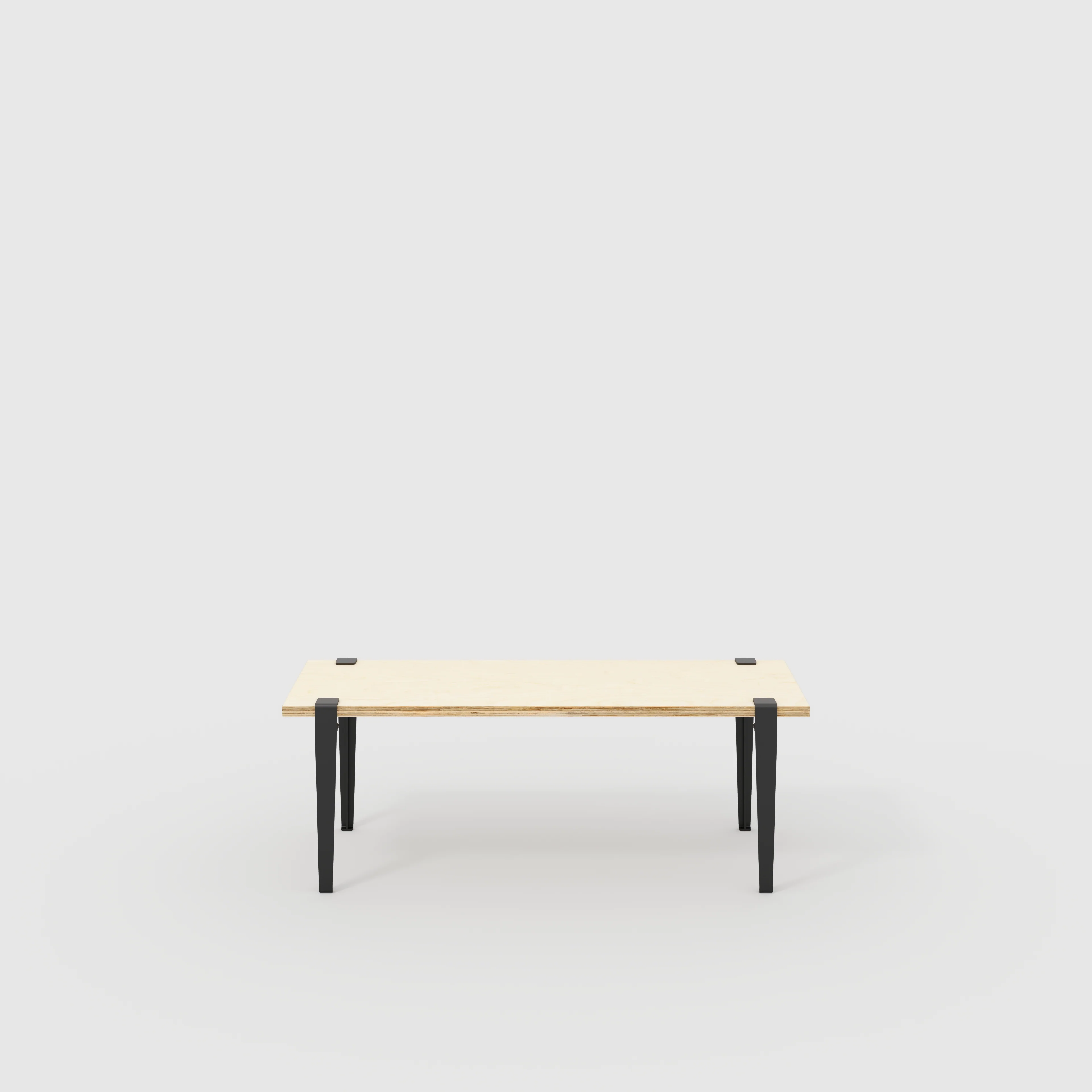 Plywood Bench Seat with Black Tiptoe Legs - Plywood Birch - 1200(w) x 400(d) x 450(h)