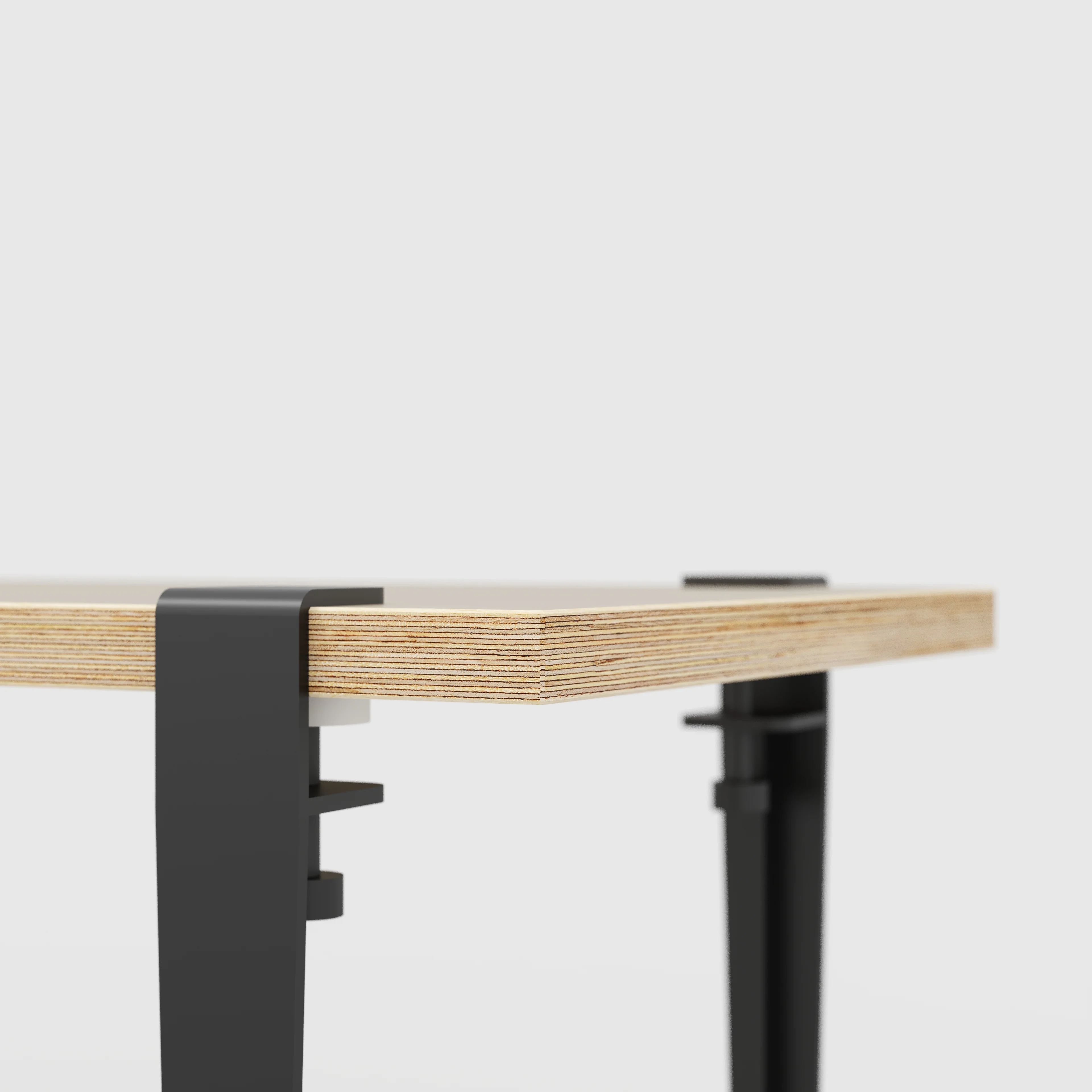 Plywood Bench Seat with Black Tiptoe Legs - Plywood Birch - 1200(w) x 400(d) x 450(h) - Image 4