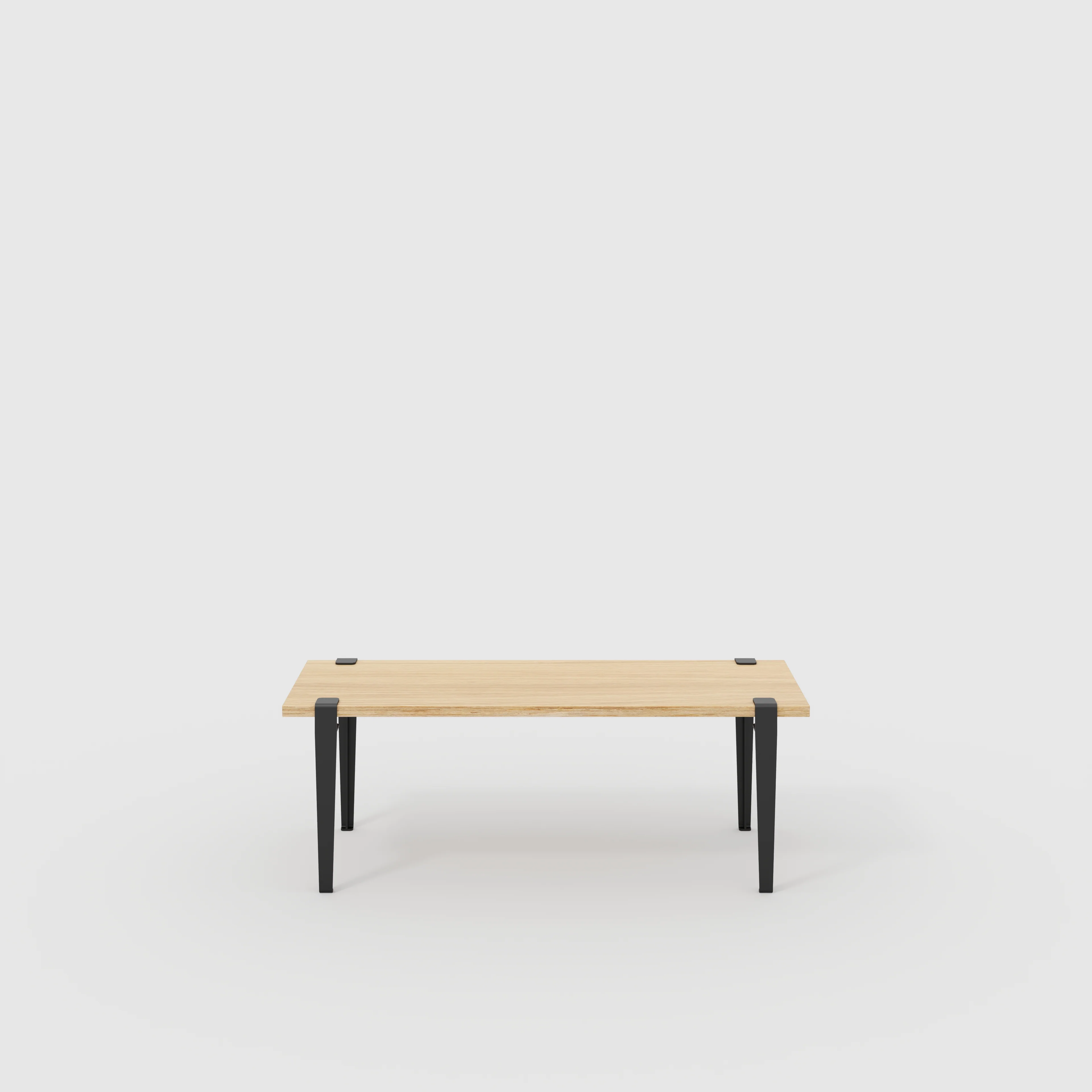 Plywood Bench Seat with Black Tiptoe Legs - Plywood Oak - 1200(w) x 400(d) x 450(h)