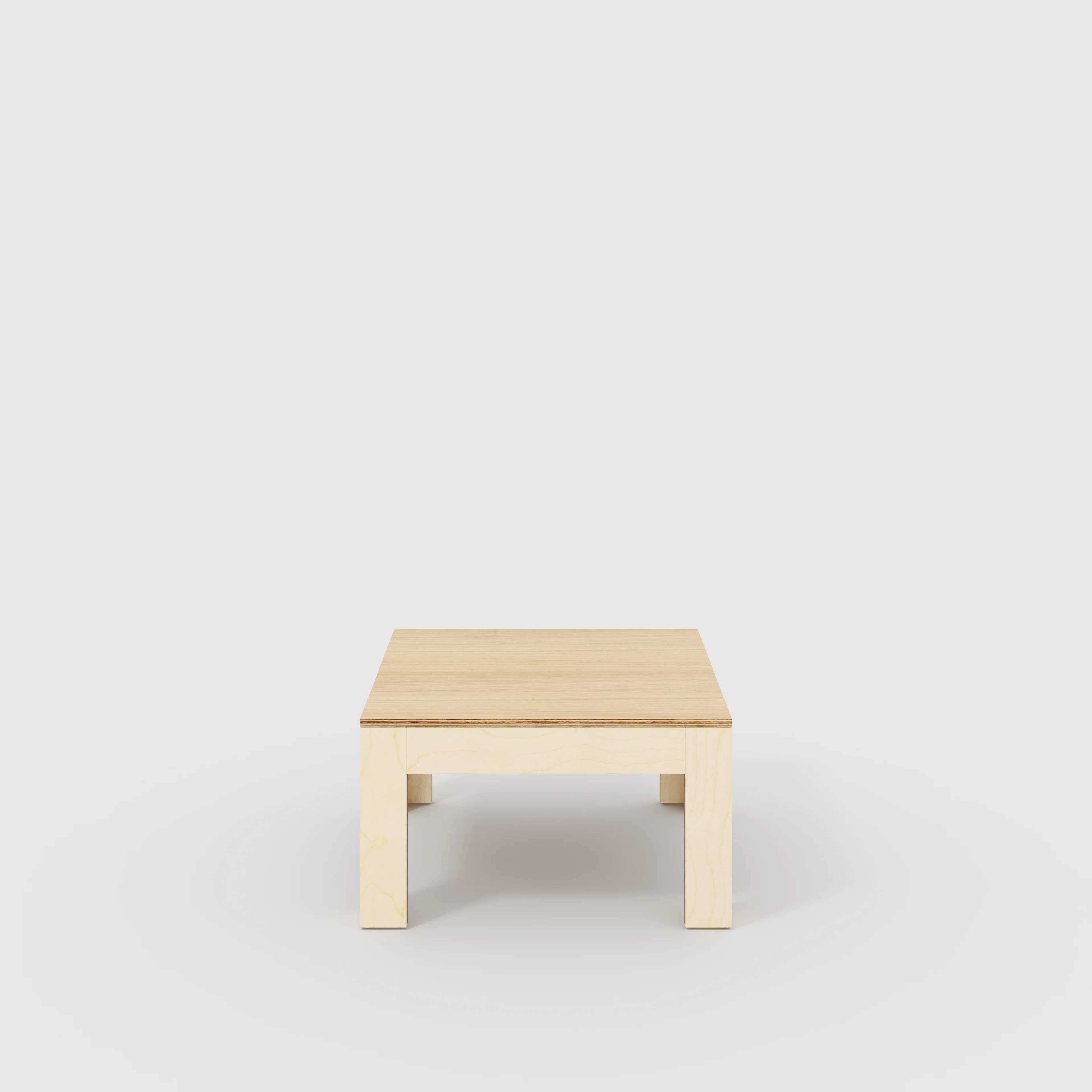 Plywood Coffee Table with Solid Frame - Plywood Oak - 800(w) x 800(d) x 450(h)