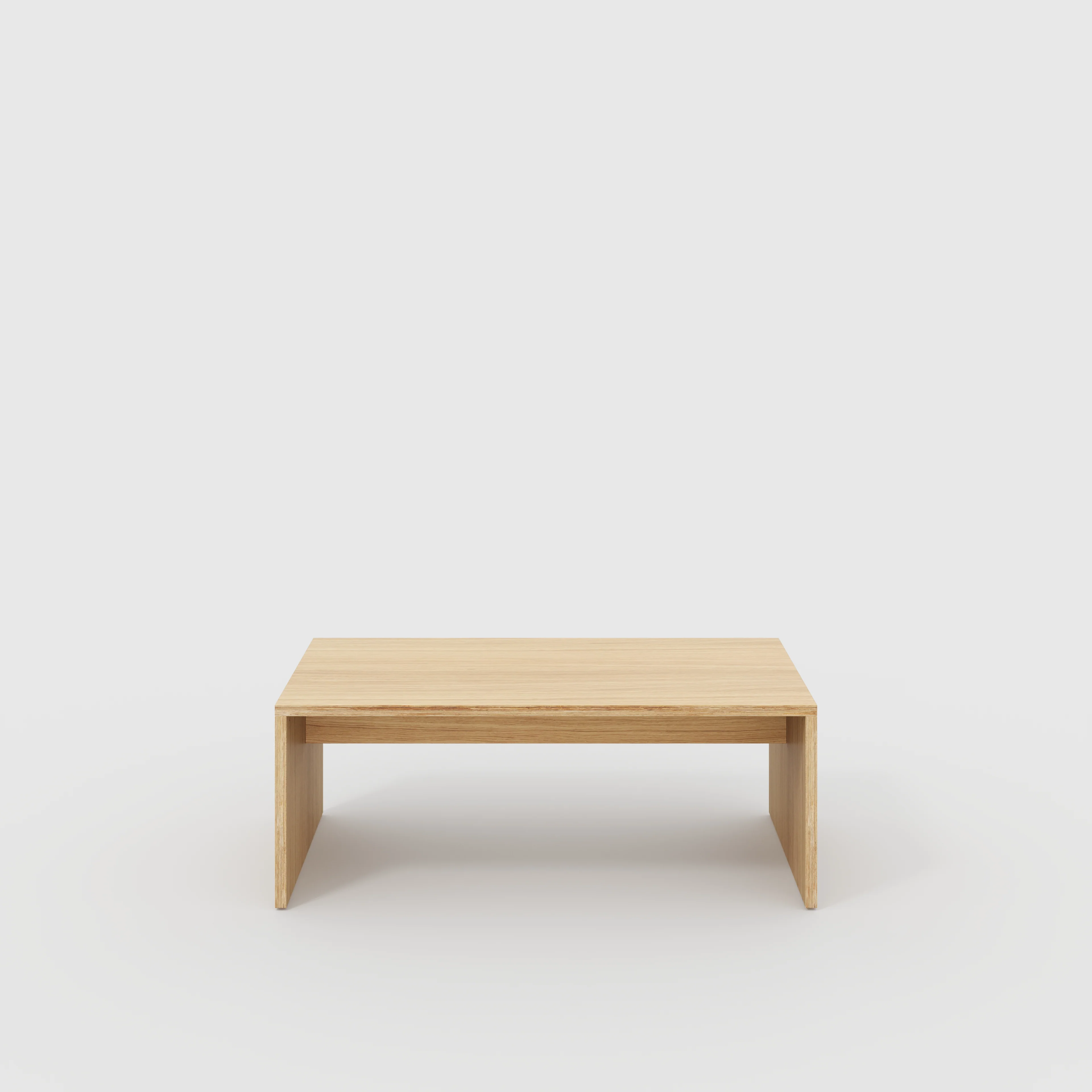 Plywood Coffee Table with Solid Sides - Plywood Oak - 1200(w) x 600(d) x 450(h)