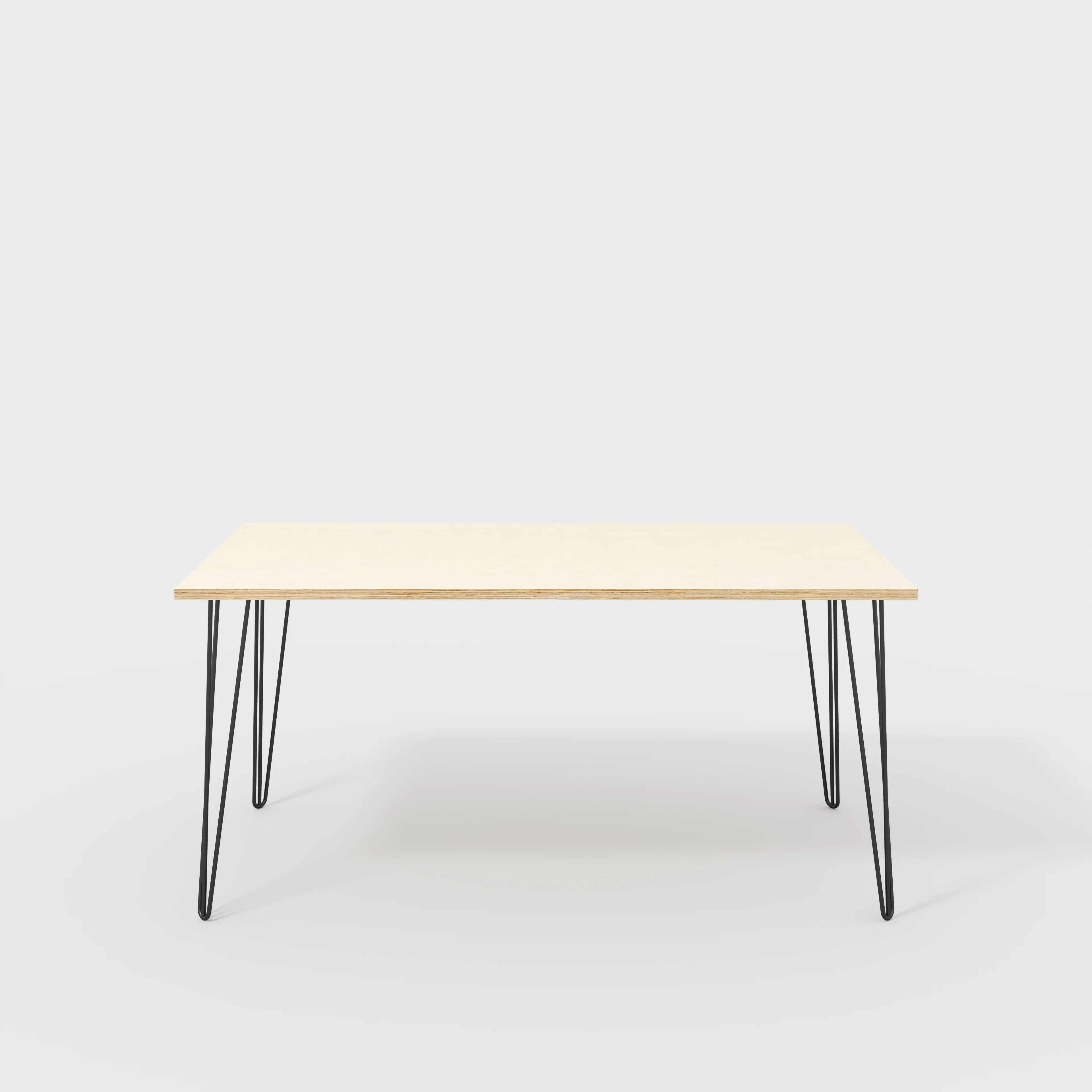 Plywood Desk with Black Hairpin Legs - Plywood Birch - 1600(w) x 800(d) x 735(h)