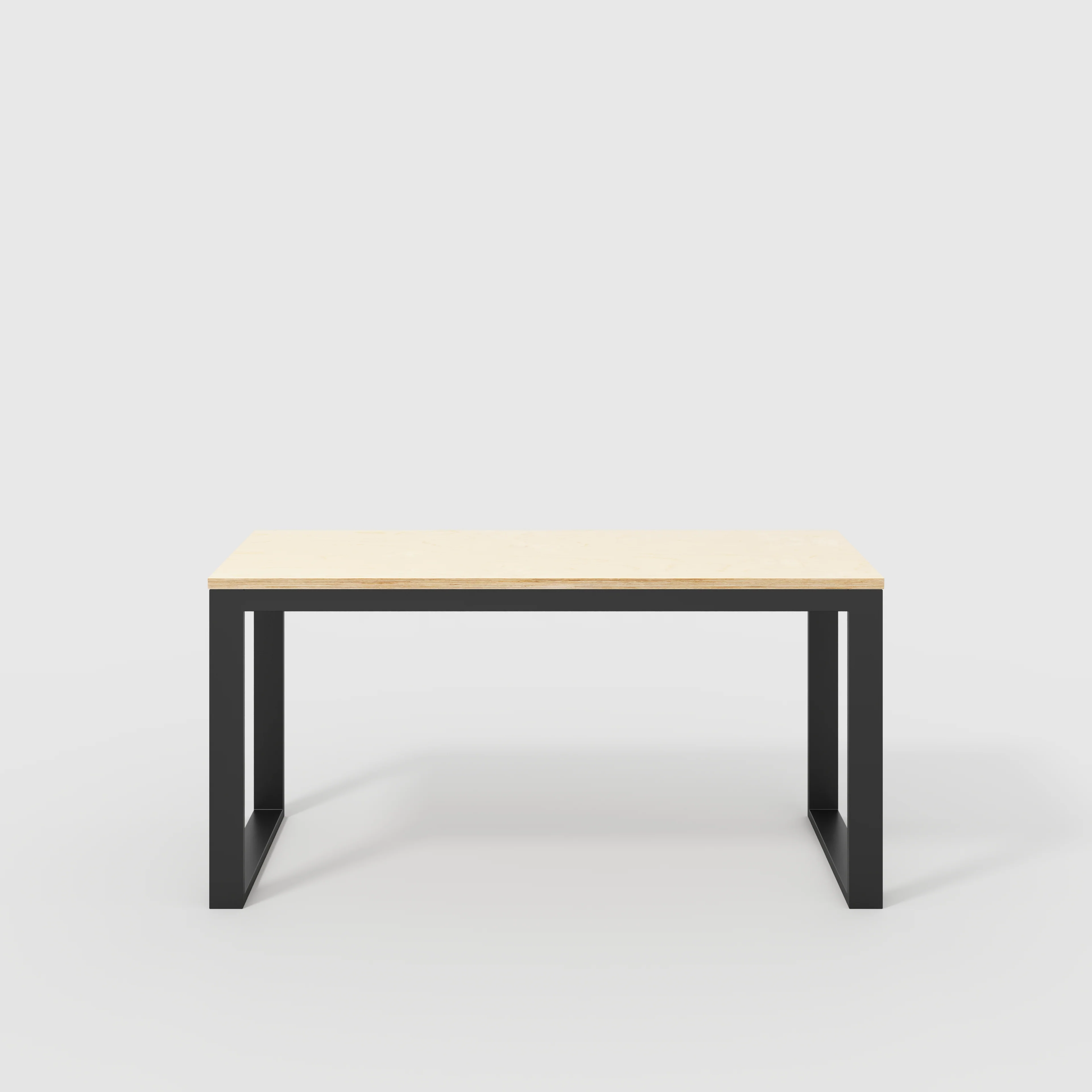 Plywood Desk with Black Industrial Frame - Plywood Birch - 1500(w) x 585(d) x 735(h)