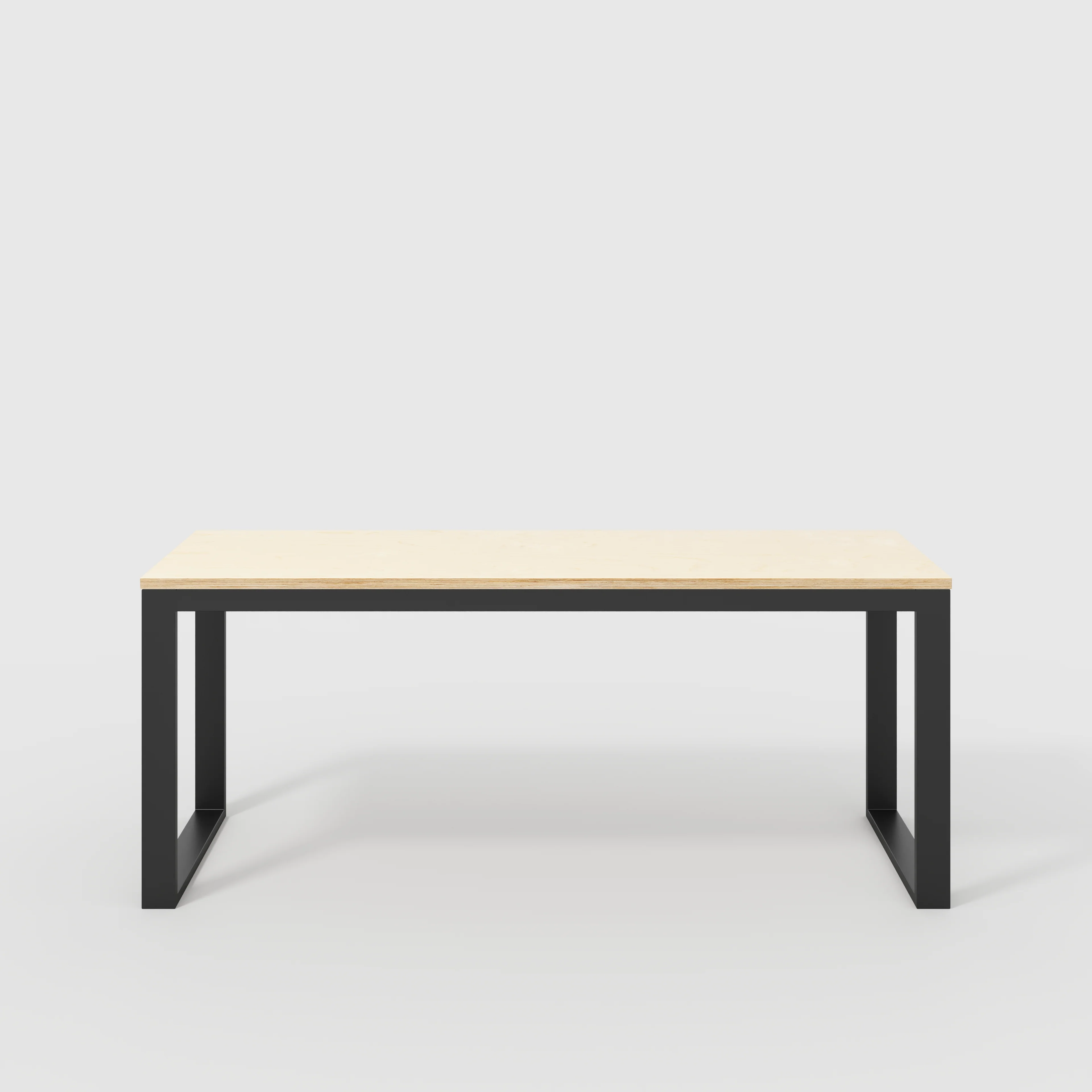 Plywood Desk with Black Industrial Frame - Plywood Birch - 1800(w) x 585(d) x 735(h)