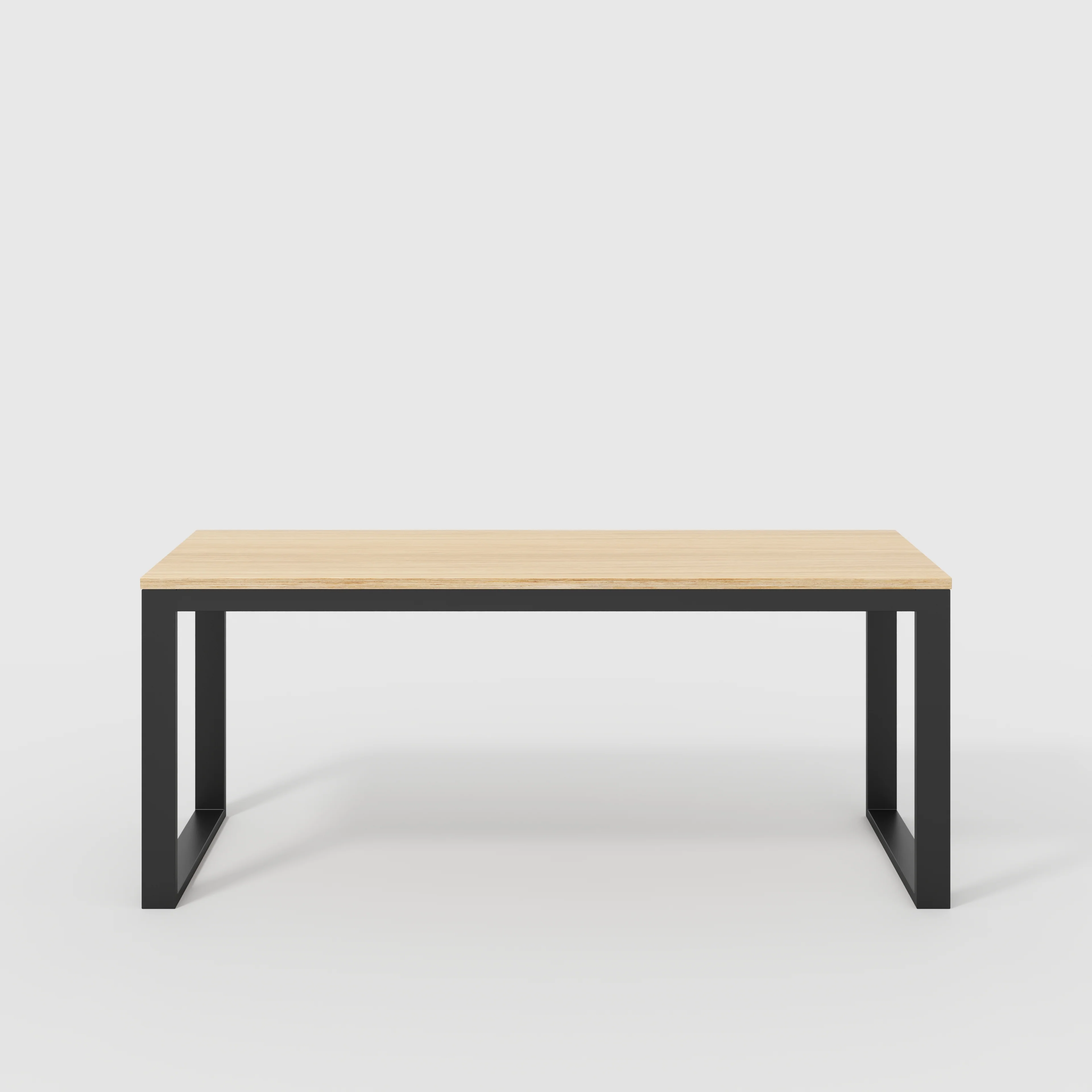 Plywood Desk with Black Industrial Frame - Plywood Oak - 1800(w) x 585(d) x 735(h)