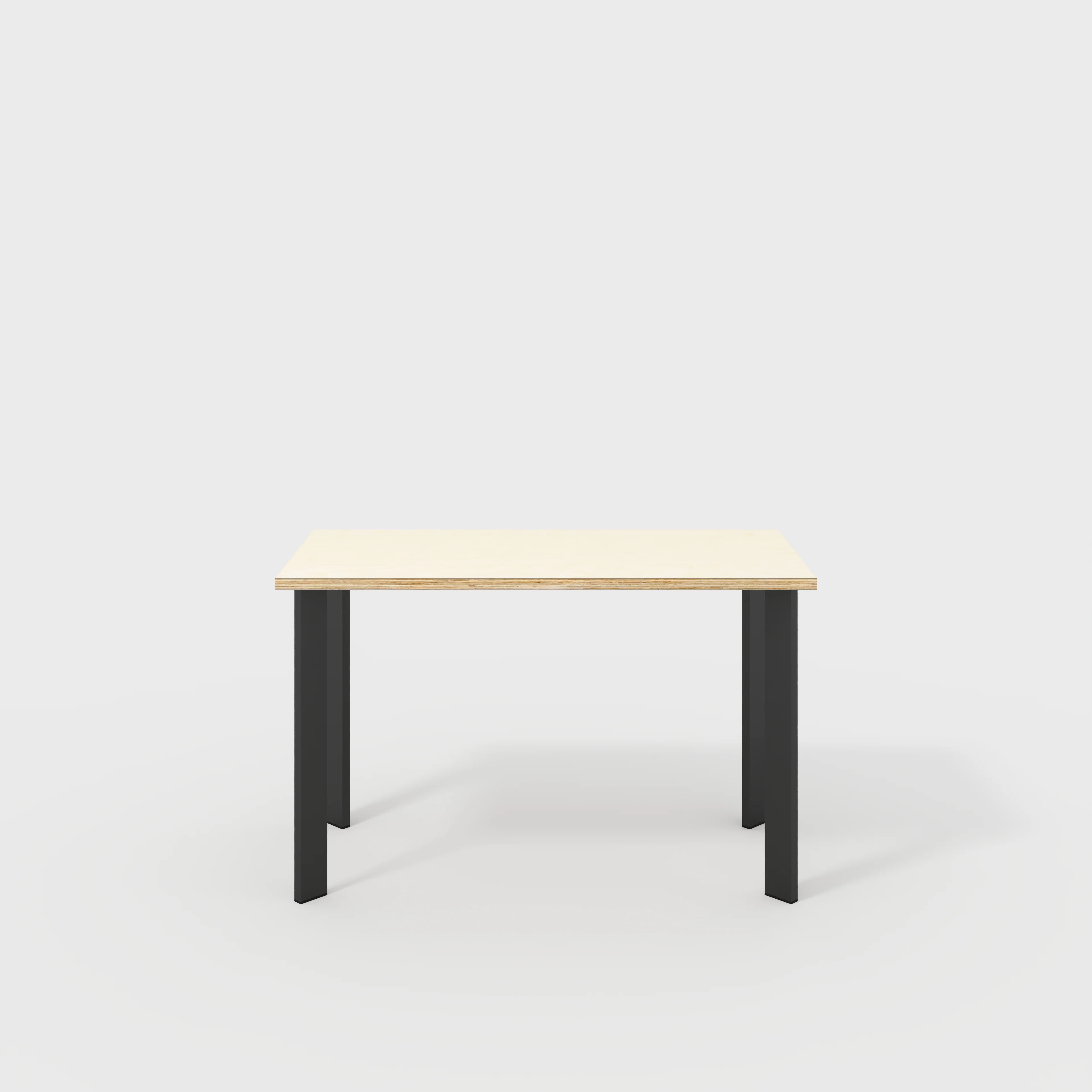 Plywood Desk with Black Rectangular Single Pin Legs - Plywood Birch - 1200(w) x 600(d) x 735(h)