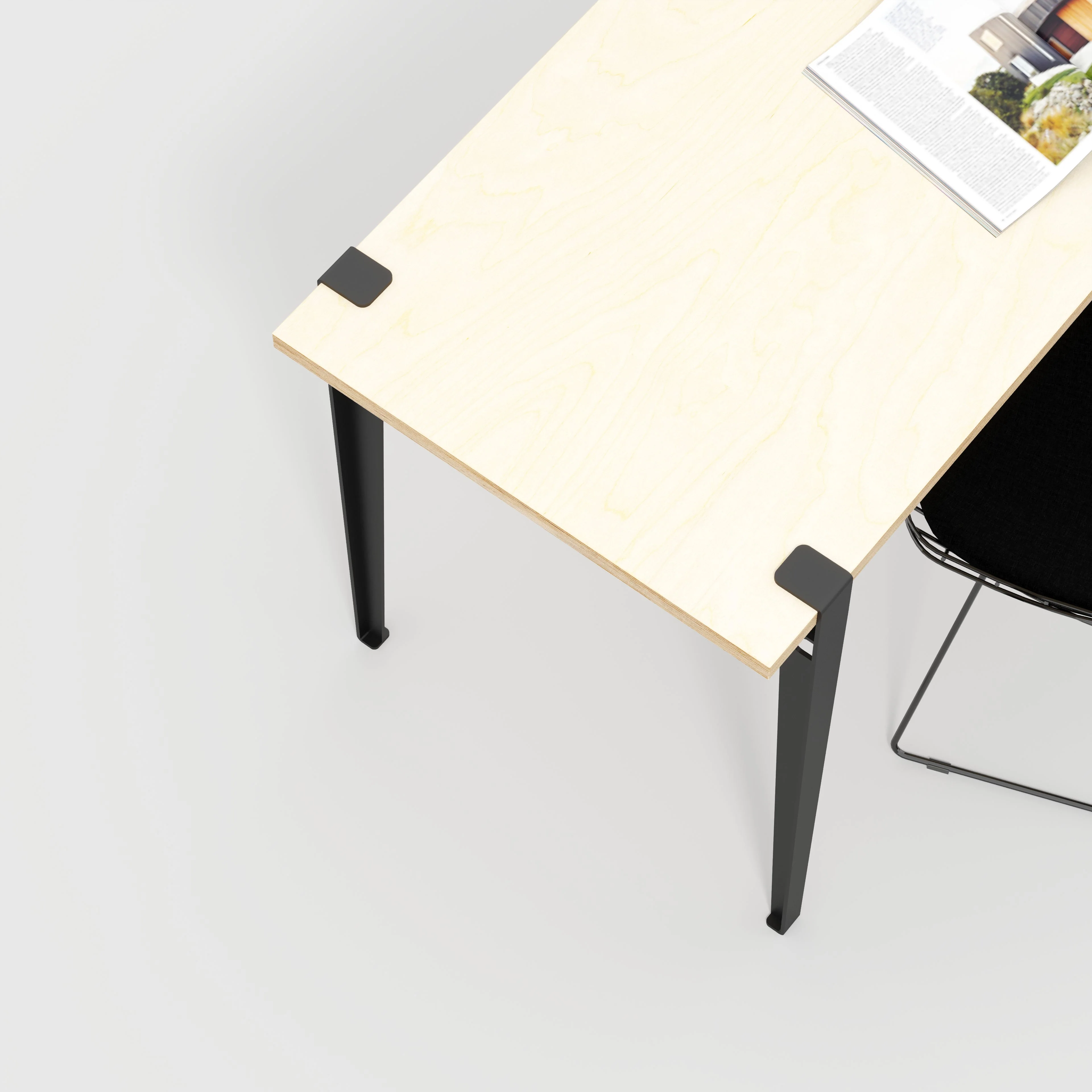 Plywood Desk with Black Tiptoe Legs - Plywood - Birch - 1600(w) x 800(d) x 750(h) - Image 3