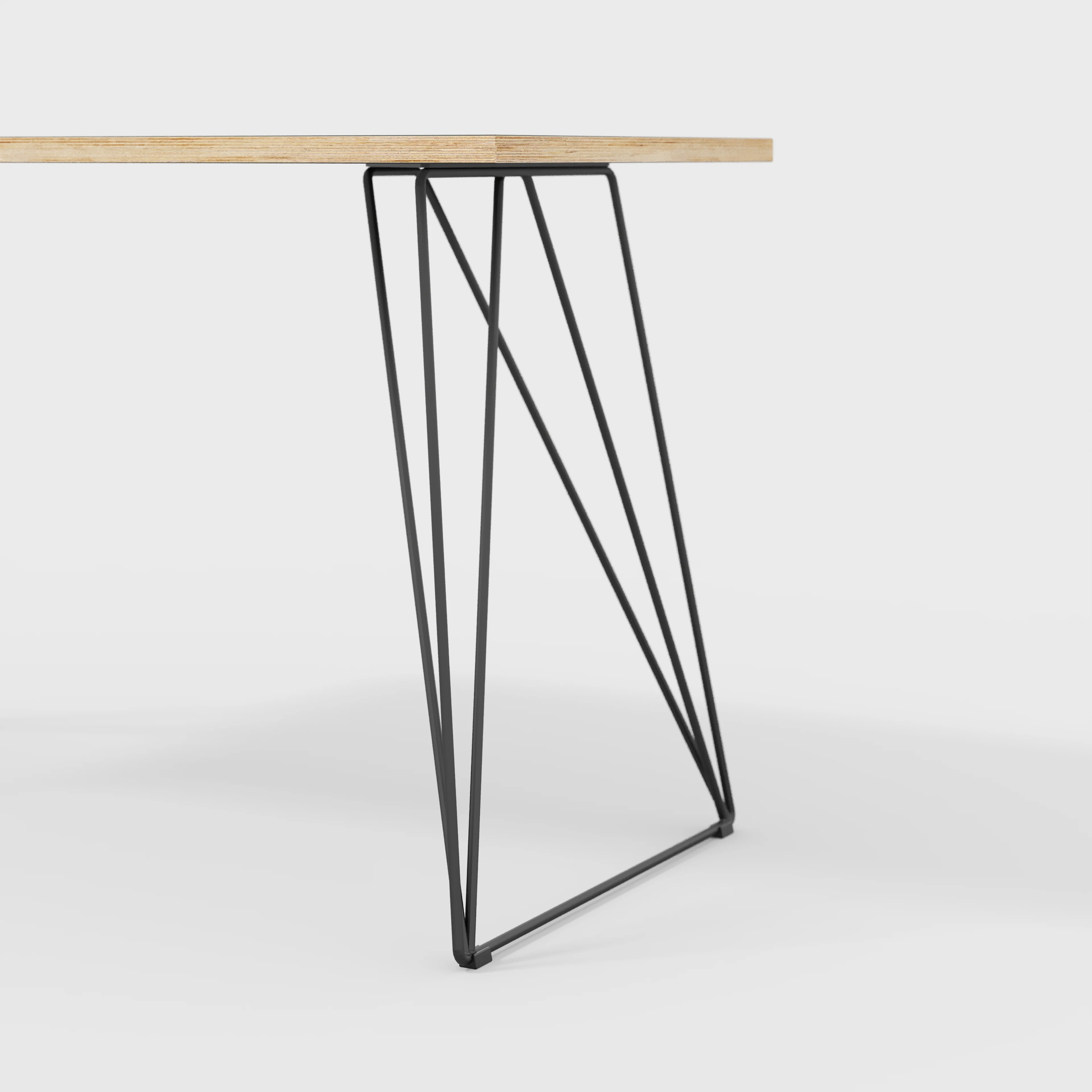 Plywood Desk with Black Wireframe Legs - Formica Juicy Pink - 1200(w) x 600(d) x 735(h) - Image 4