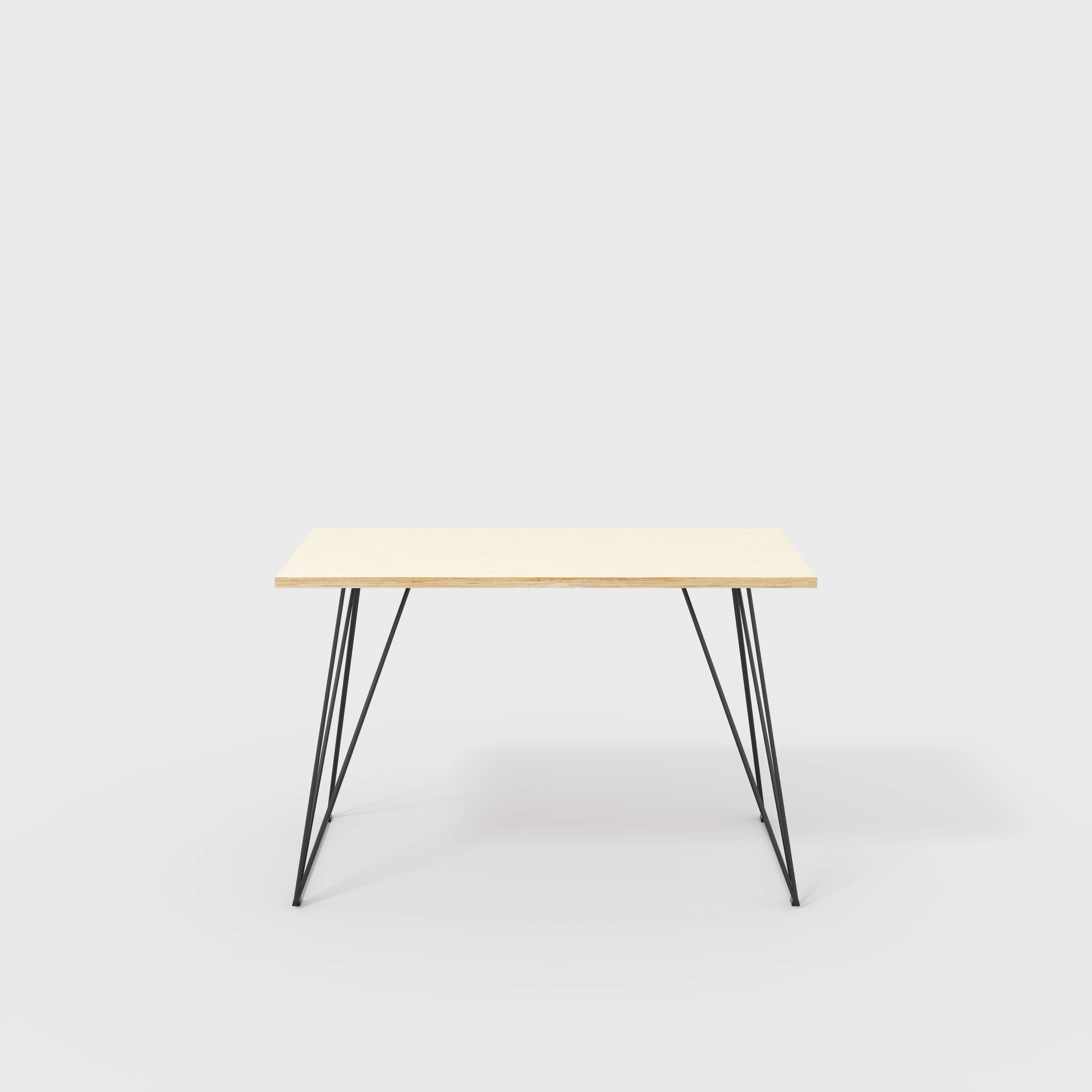 Plywood Desk with Black Wireframe Legs - Plywood Birch - 1200(w) x 600(d) x 735(h)