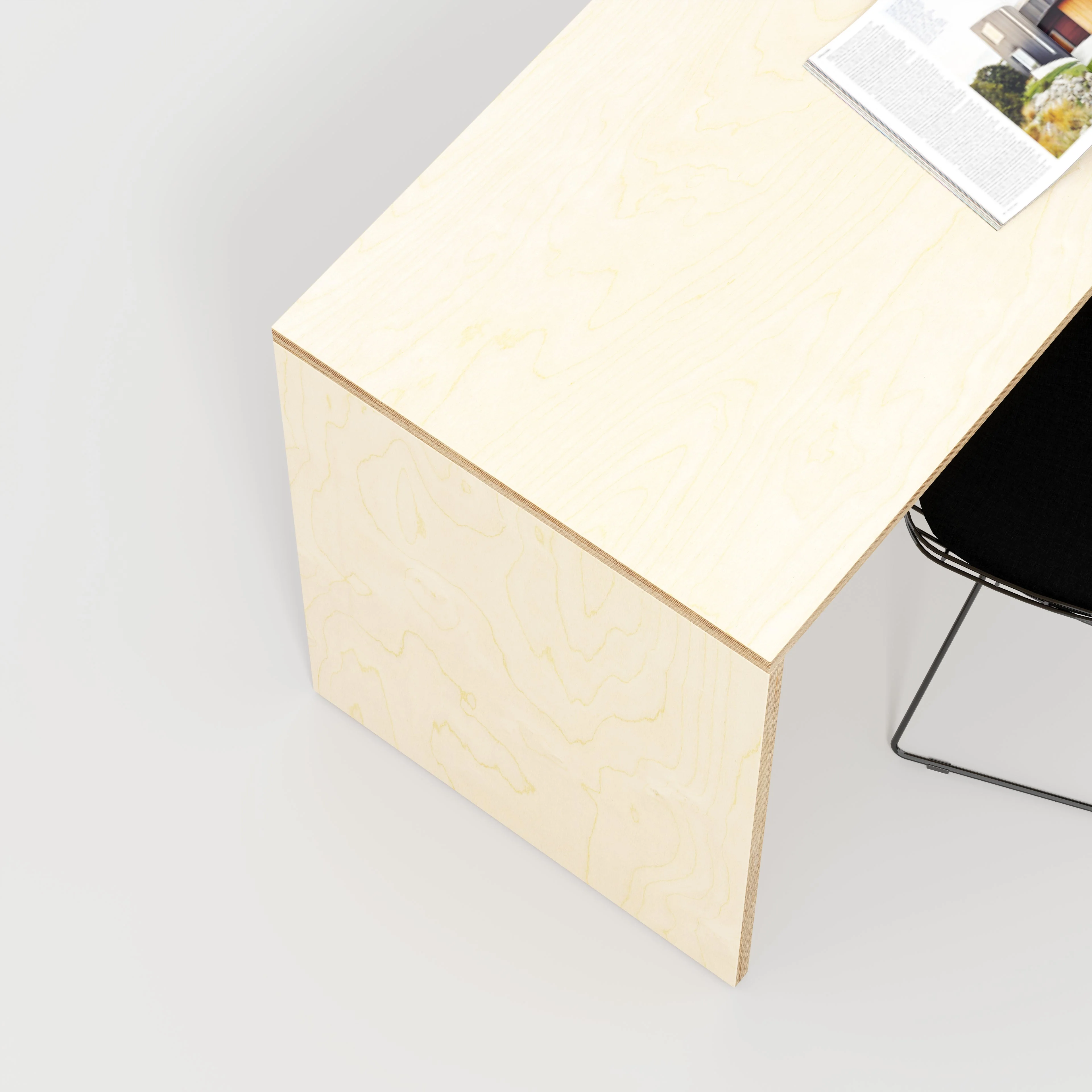 Plywood Desk with Solid Sides - Plywood Birch - 1200(w) x 600(d) x 750(h) - Image 3