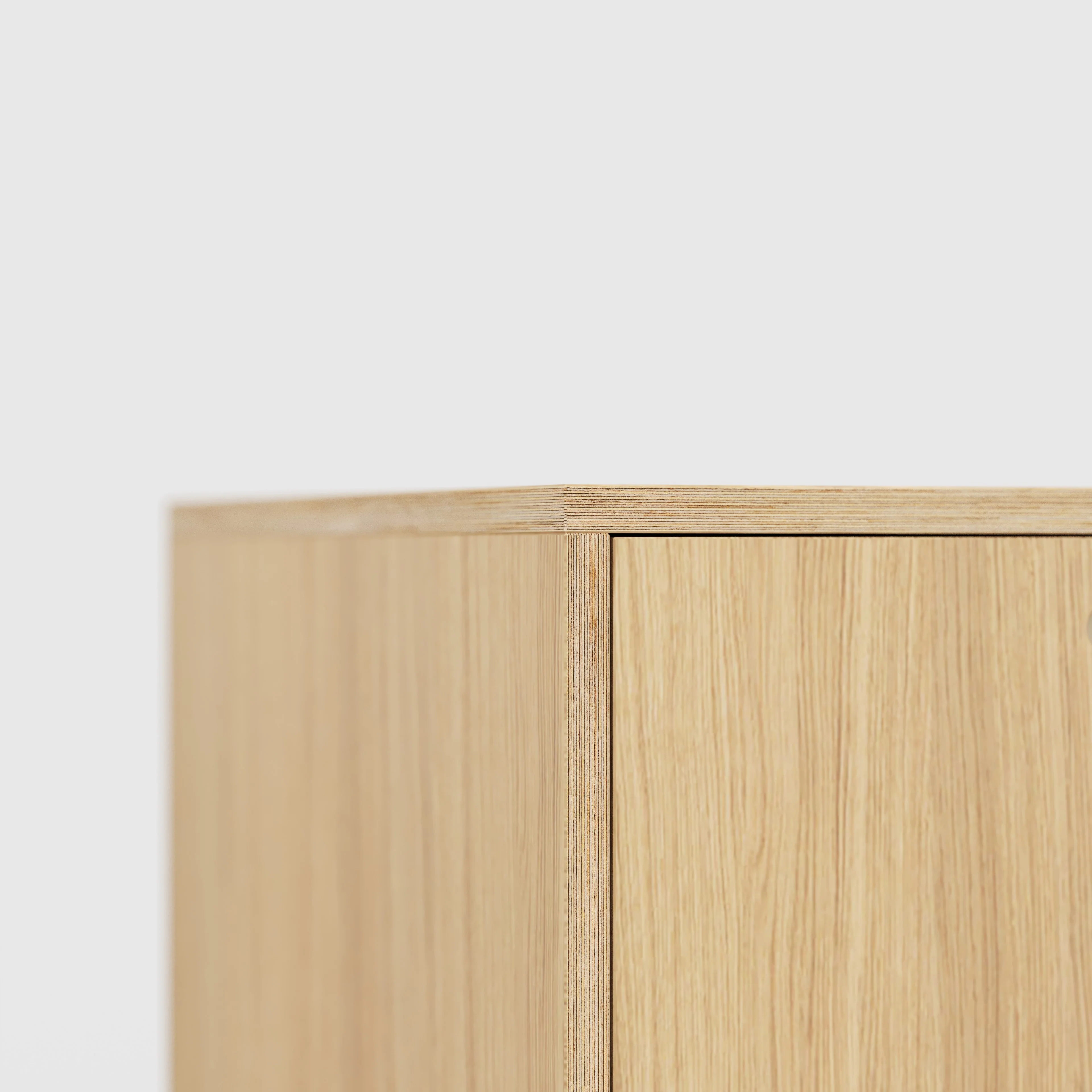 Plywood Desk with Storage Type 1 LH - Door - Plywood Oak - 2000(w) x 800(d) x 750(h) - Image 4