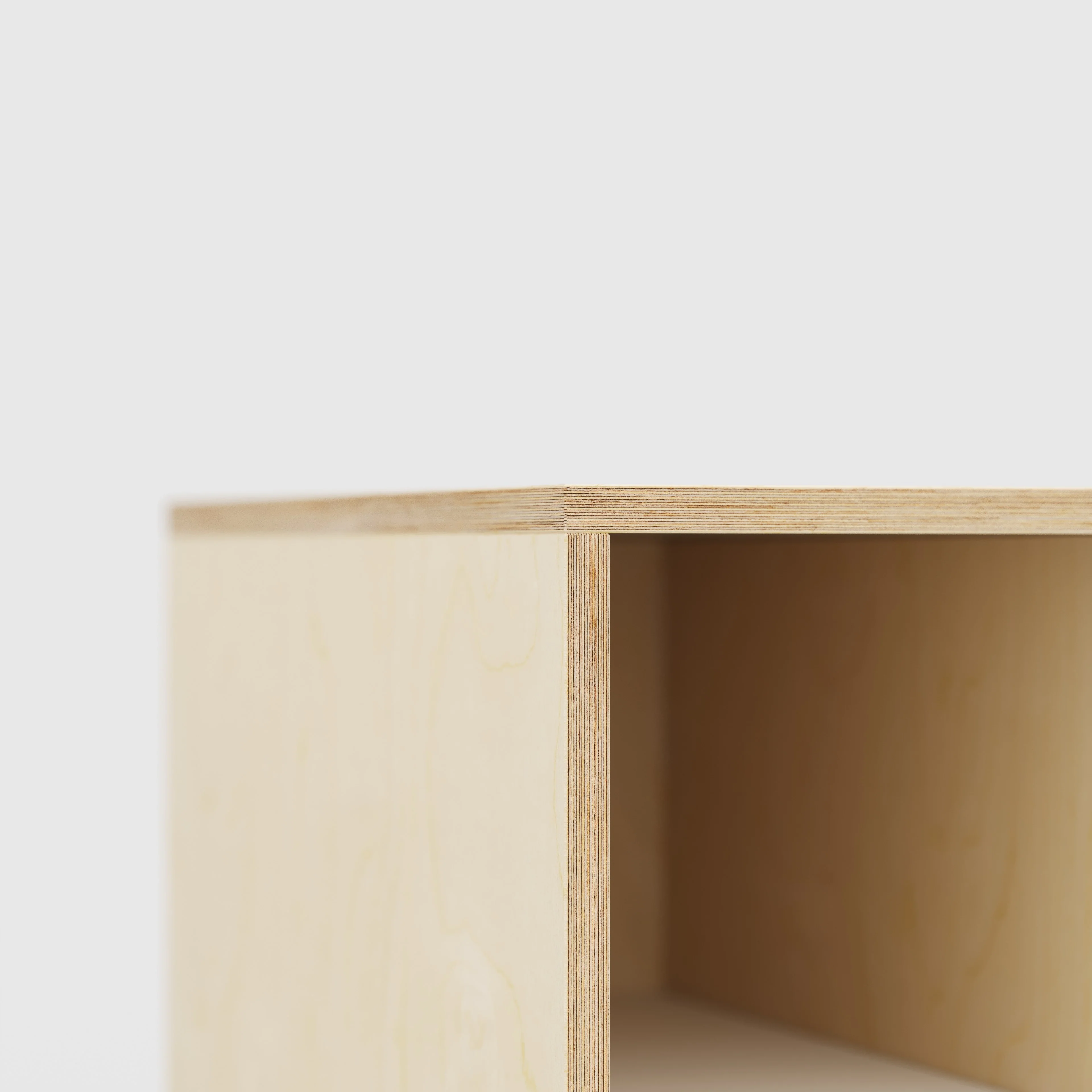 Plywood Desk with Storage Type 1 LH - Open Shelves - Plywood Birch - 2000(w) x 800(d) x 750(h) - Image 4