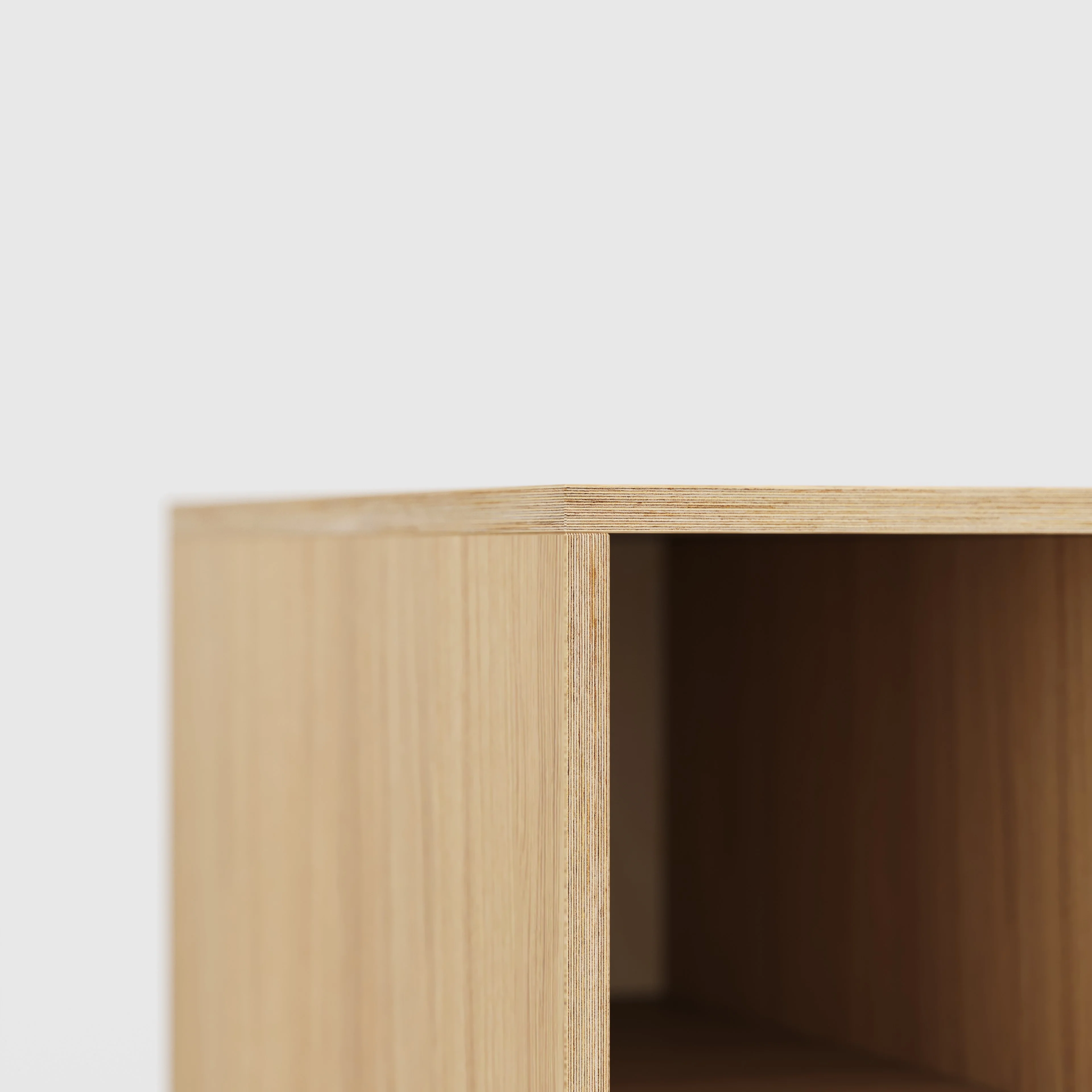 Plywood Desk with Storage Type 1 LH - Open Shelves - Plywood Oak - 2000(w) x 800(d) x 750(h) - Image 4