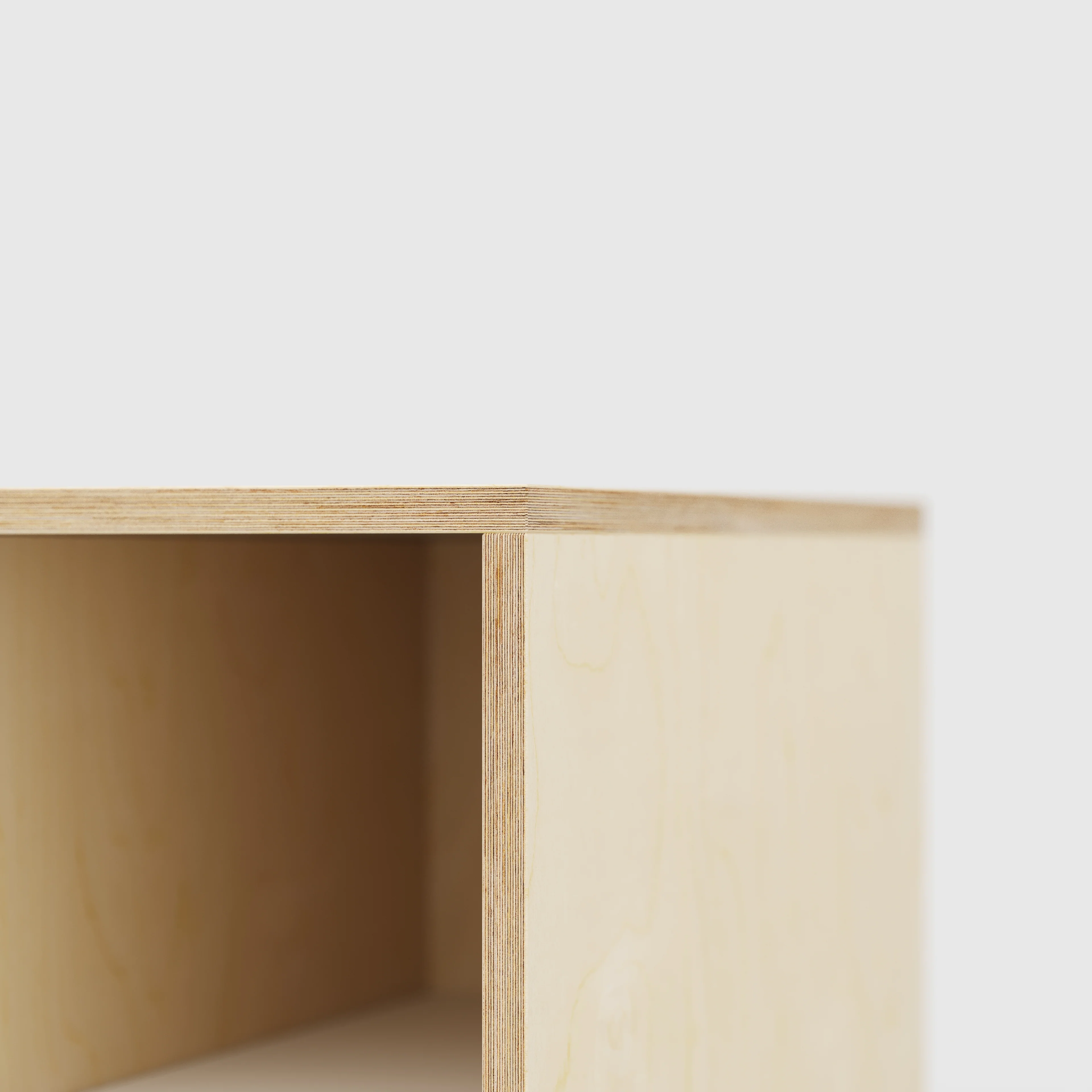 Plywood Desk with Storage Type 1 RH - Open Shelves - Plywood Birch - 1600(w) x 800(d) x 750(h) - Image 4