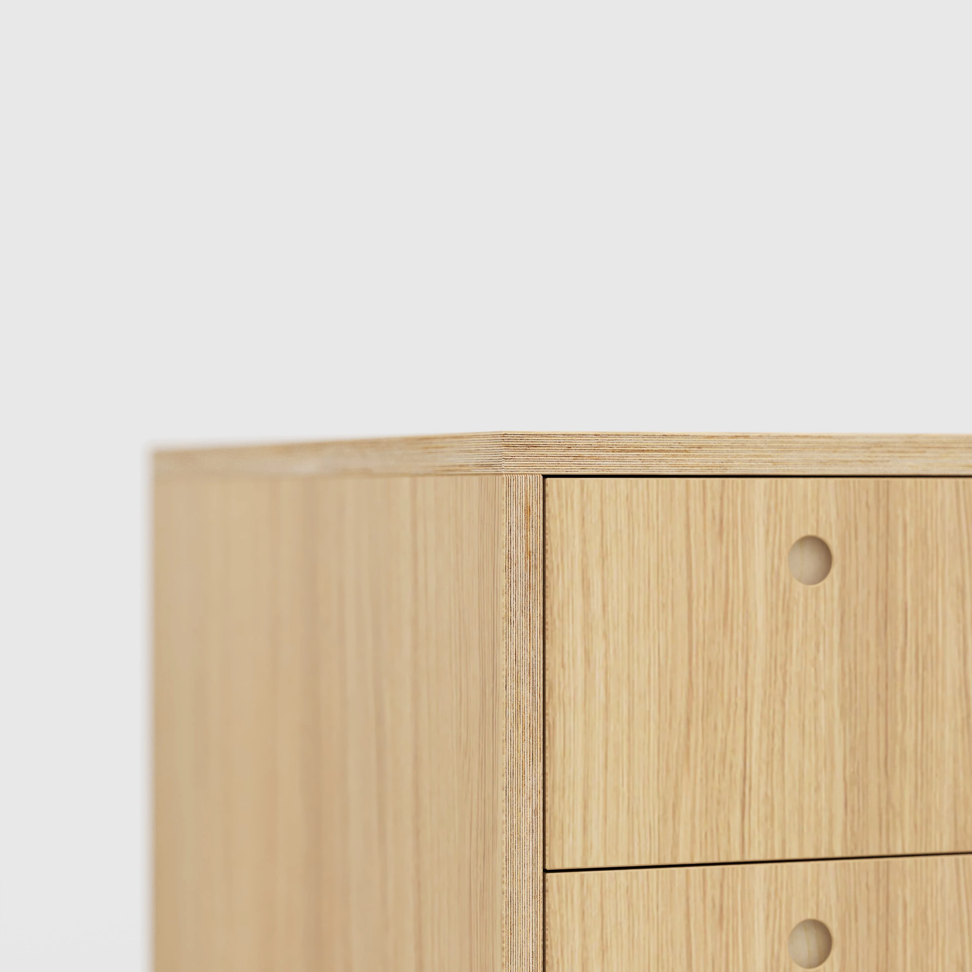 Plywood Desk with Storage Type 2 - Drawers - Plywood Oak - 1600(w) x 800(d) x 750(h) - Image 4