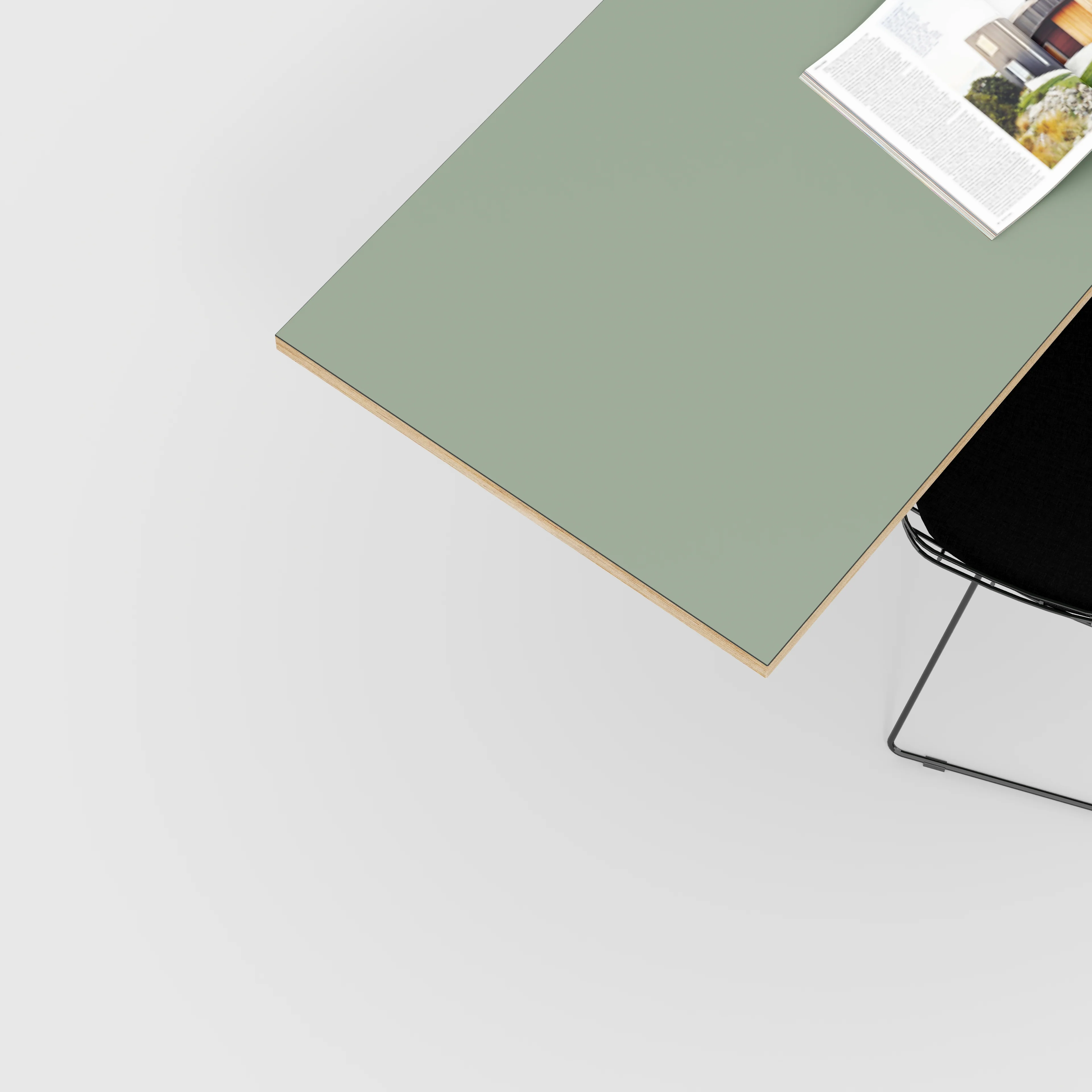 Plywood Desktop - Formica Green Slate - 1200(w) x 600(d) - Image 2
