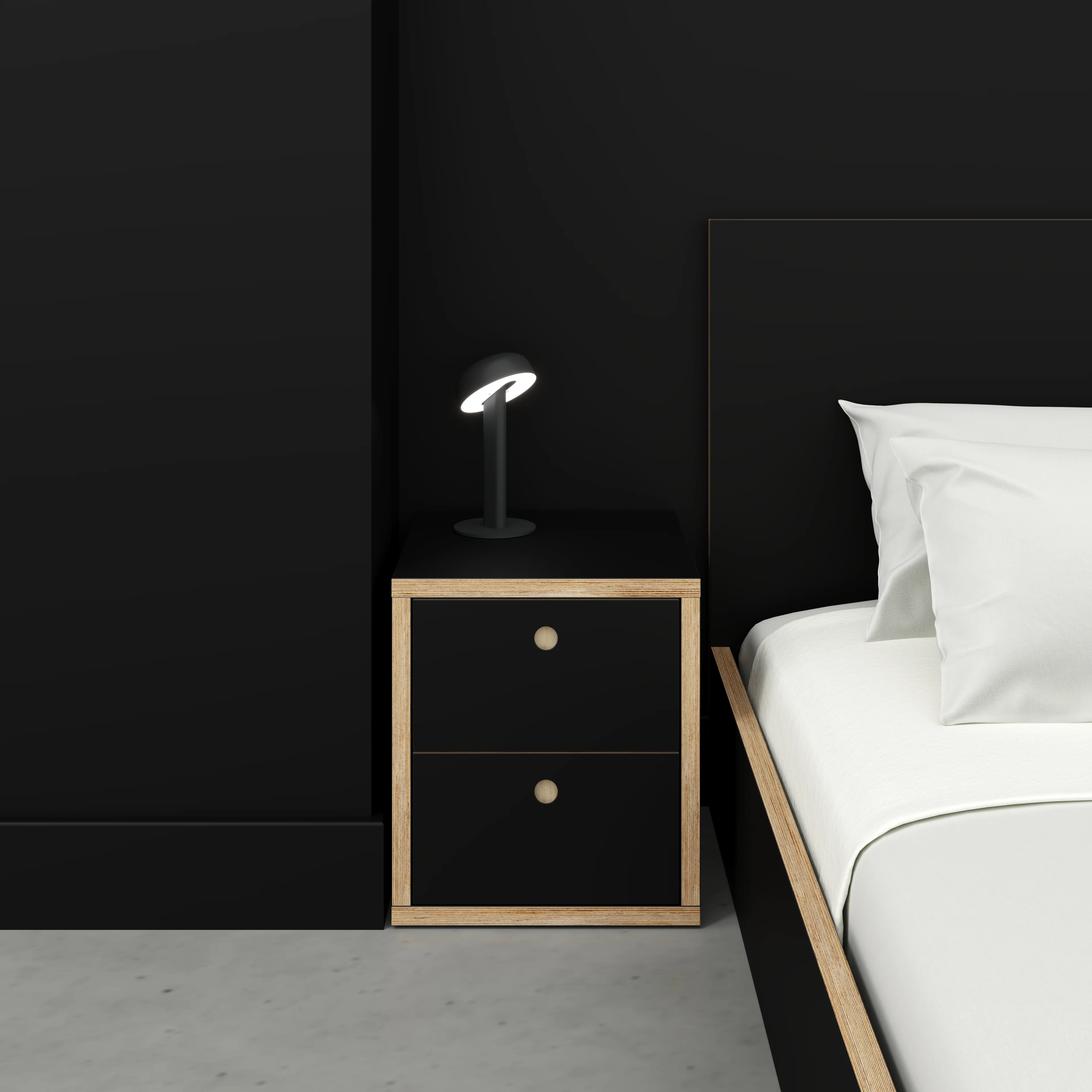 Plywood Drawer Unit - Formica Diamond Black - 400(w) x 400(d) x 450(h) - Image 2