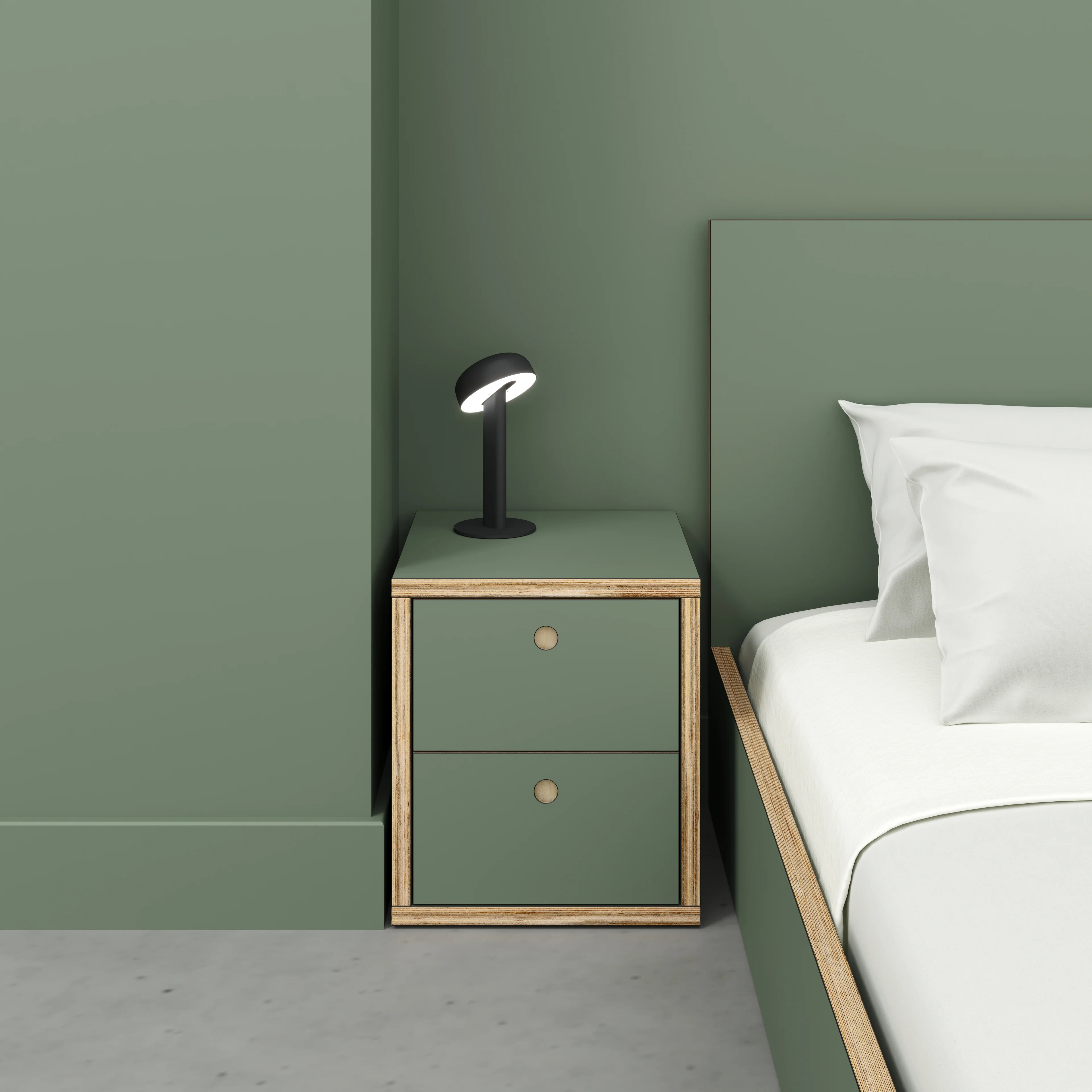 Plywood Drawer Unit - Formica Green Slate - 400(w) x 400(d) x 450(h) - Image 2