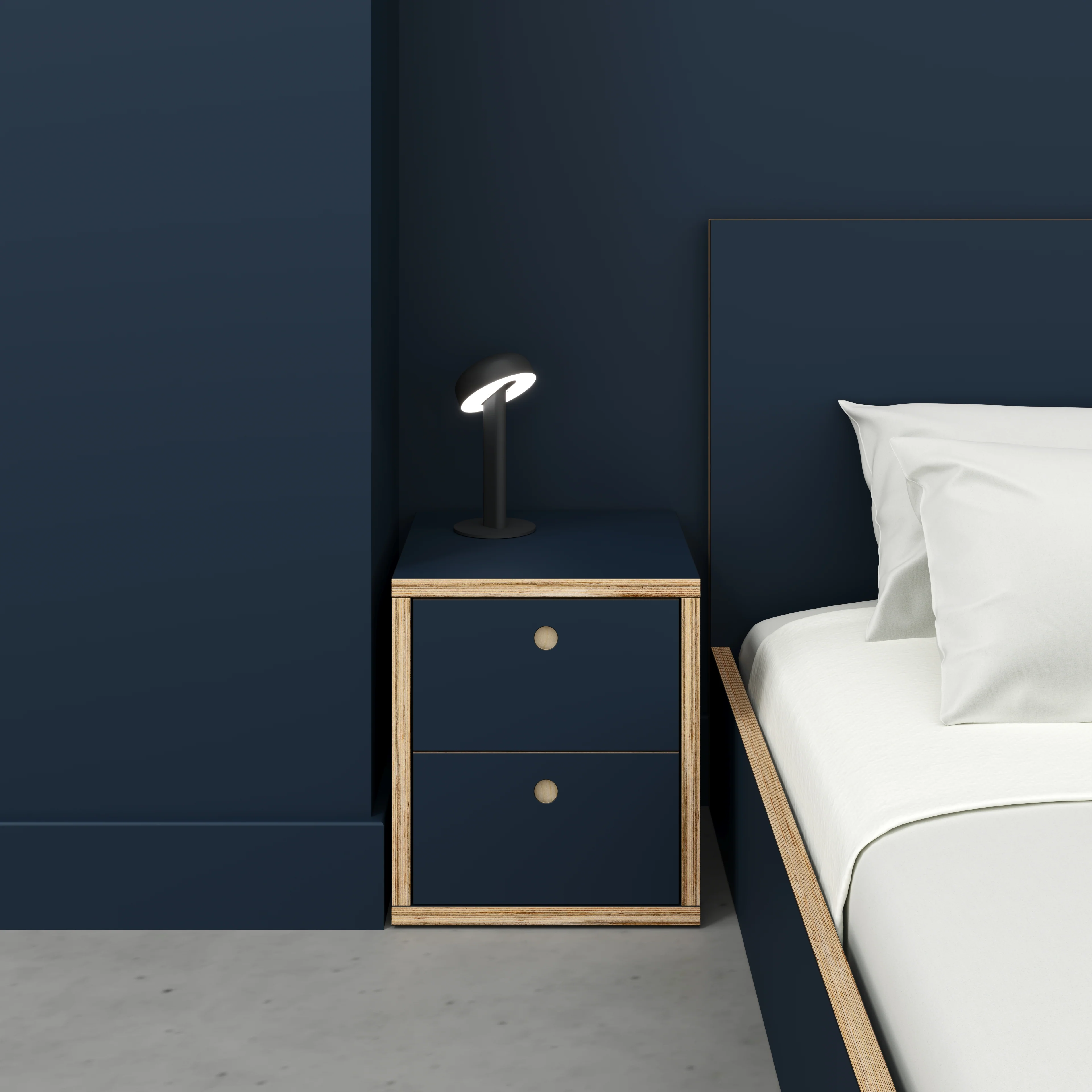 Plywood Drawer Unit - Formica Night Sea Blue - 400(w) x 400(d) x 450(h) - Image 2