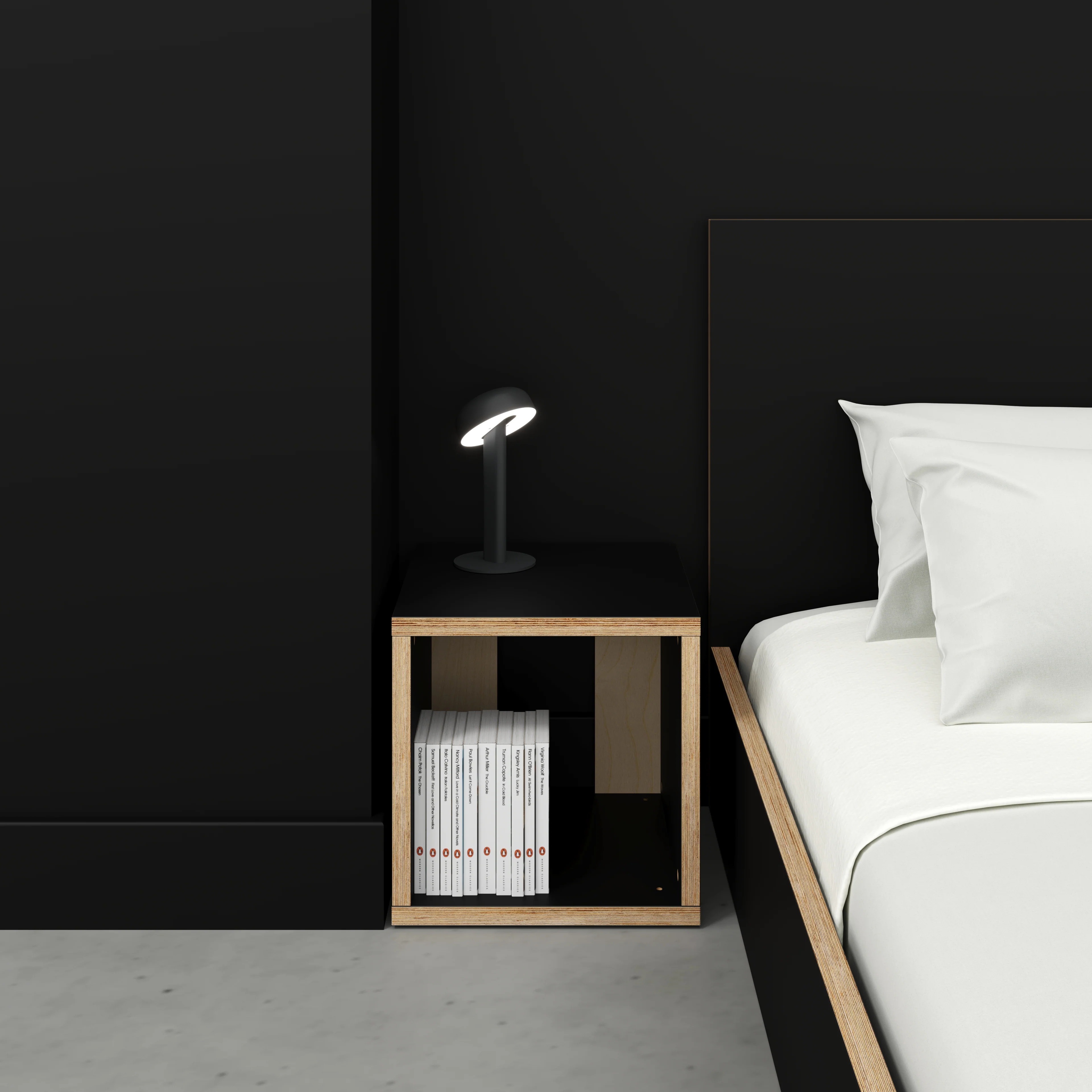 Plywood Open Shelves - Formica Diamond Black - 400(w) x 400(d) x 400(h) - Image 2