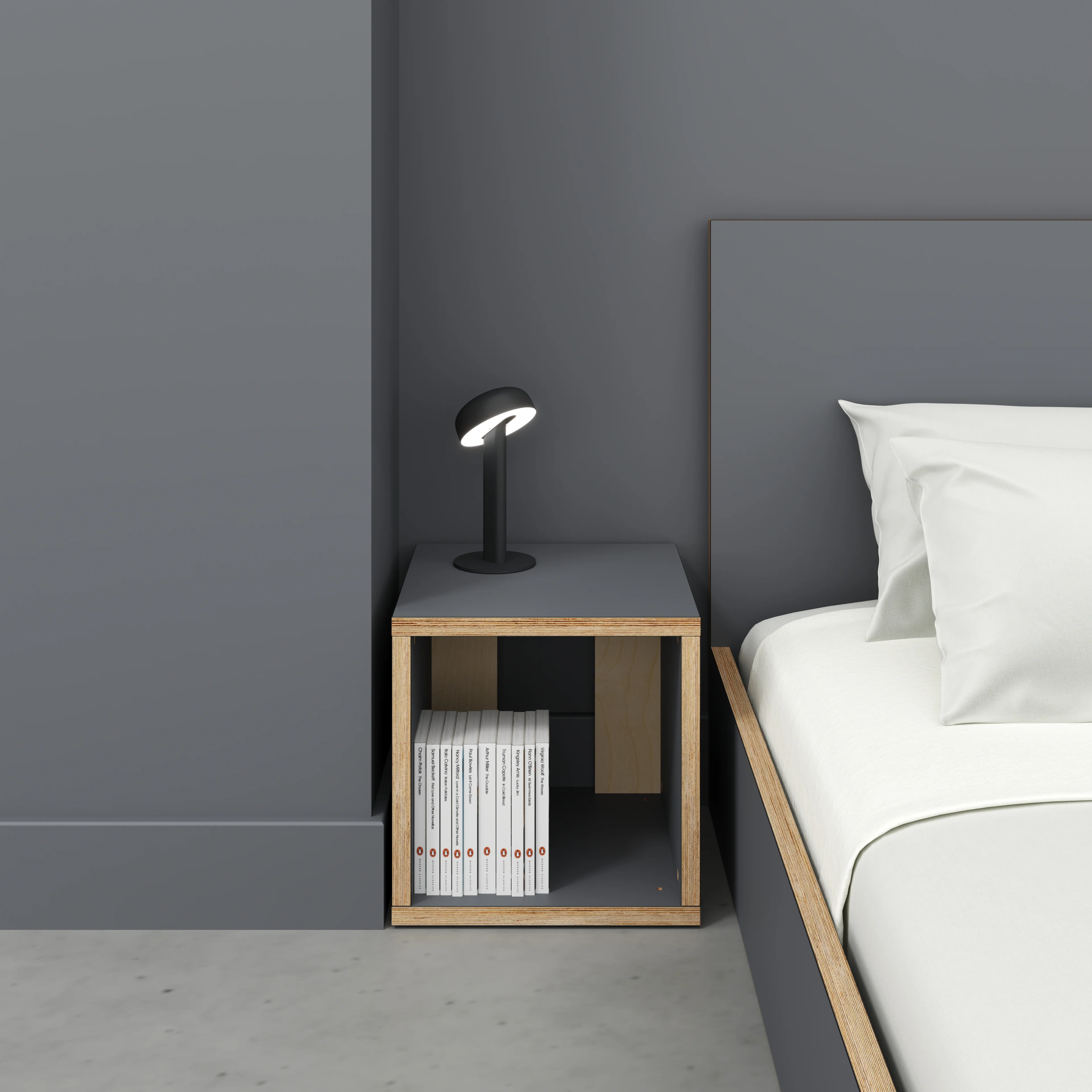 Plywood Open Shelves - Formica Tornado Grey - 400(w) x 400(d) x 400(h) - Image 2