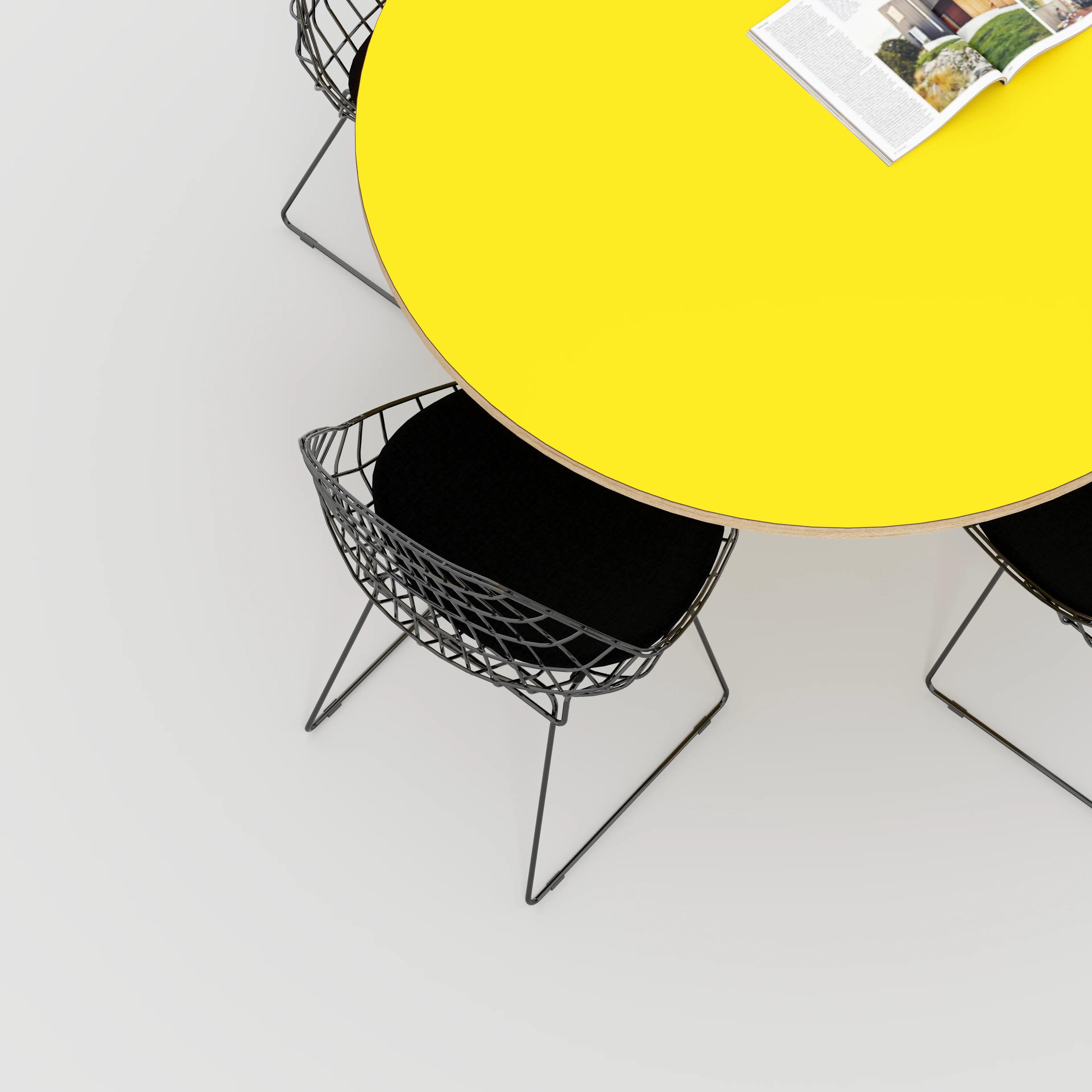 Plywood Round Tabletop - Formica Chrome Yellow - 1200(dia) - Image 2